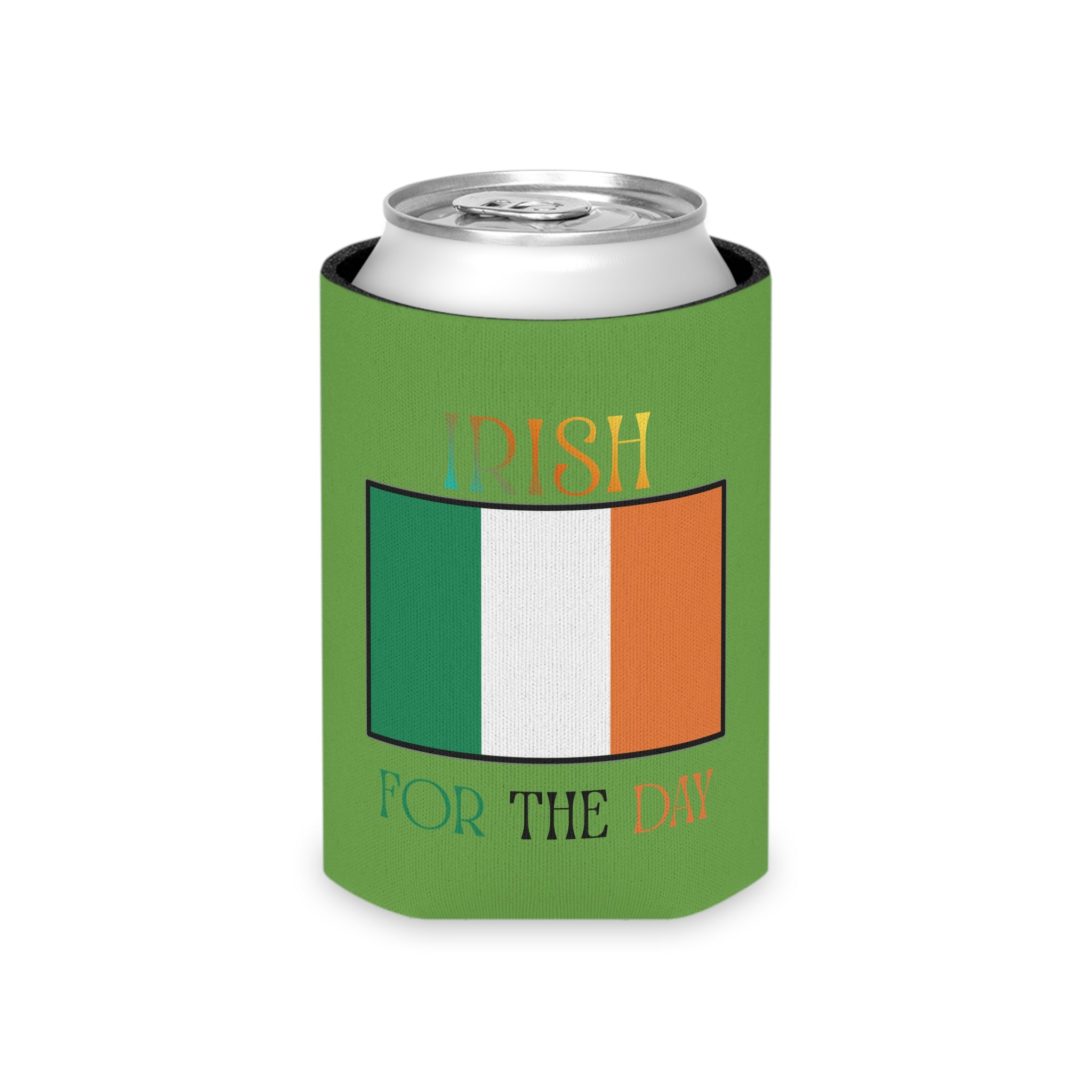 Can Cooler - 'Kiss Me' Shamrock & Irish Flag St. Patrick's Day Can Koozie