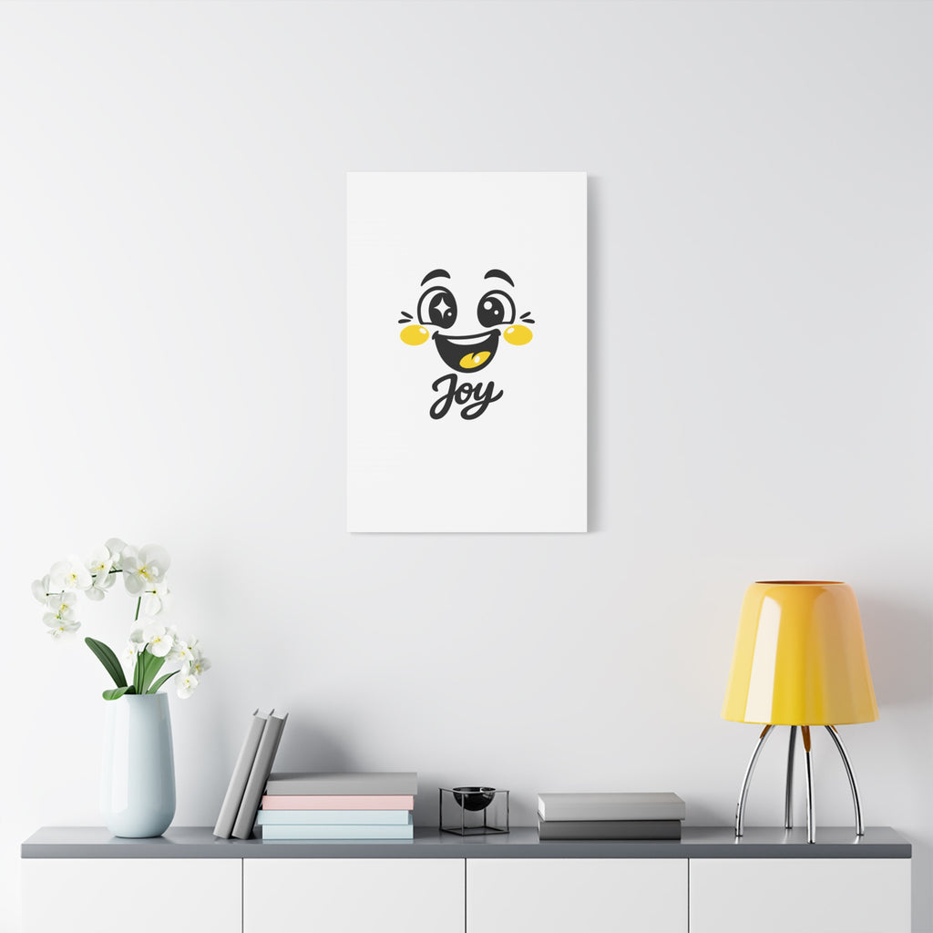 Joy Mood Face Canvas | kawaii minimal, thick outline emoji cartoon