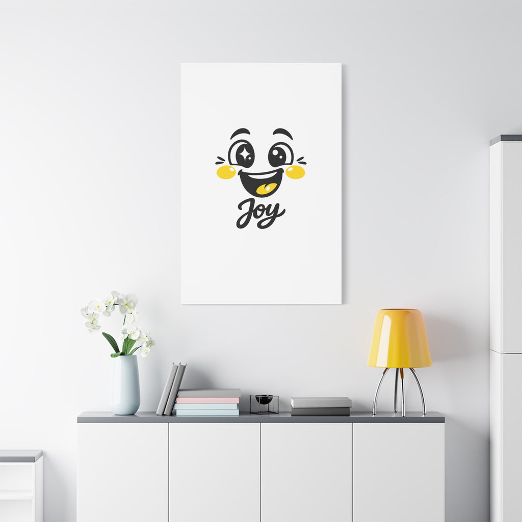 Joy Mood Face Canvas | kawaii minimal, thick outline emoji cartoon