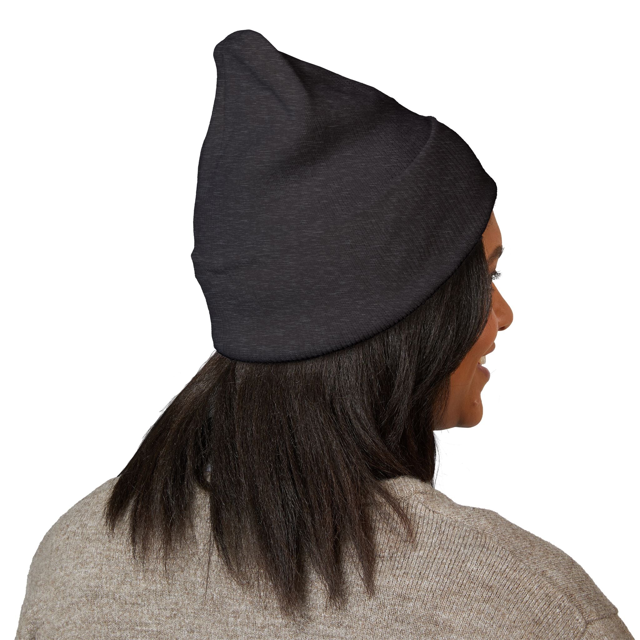 Happy Teddy Embroidered Cuffed Beanie — Cozy Cute Winter Hat