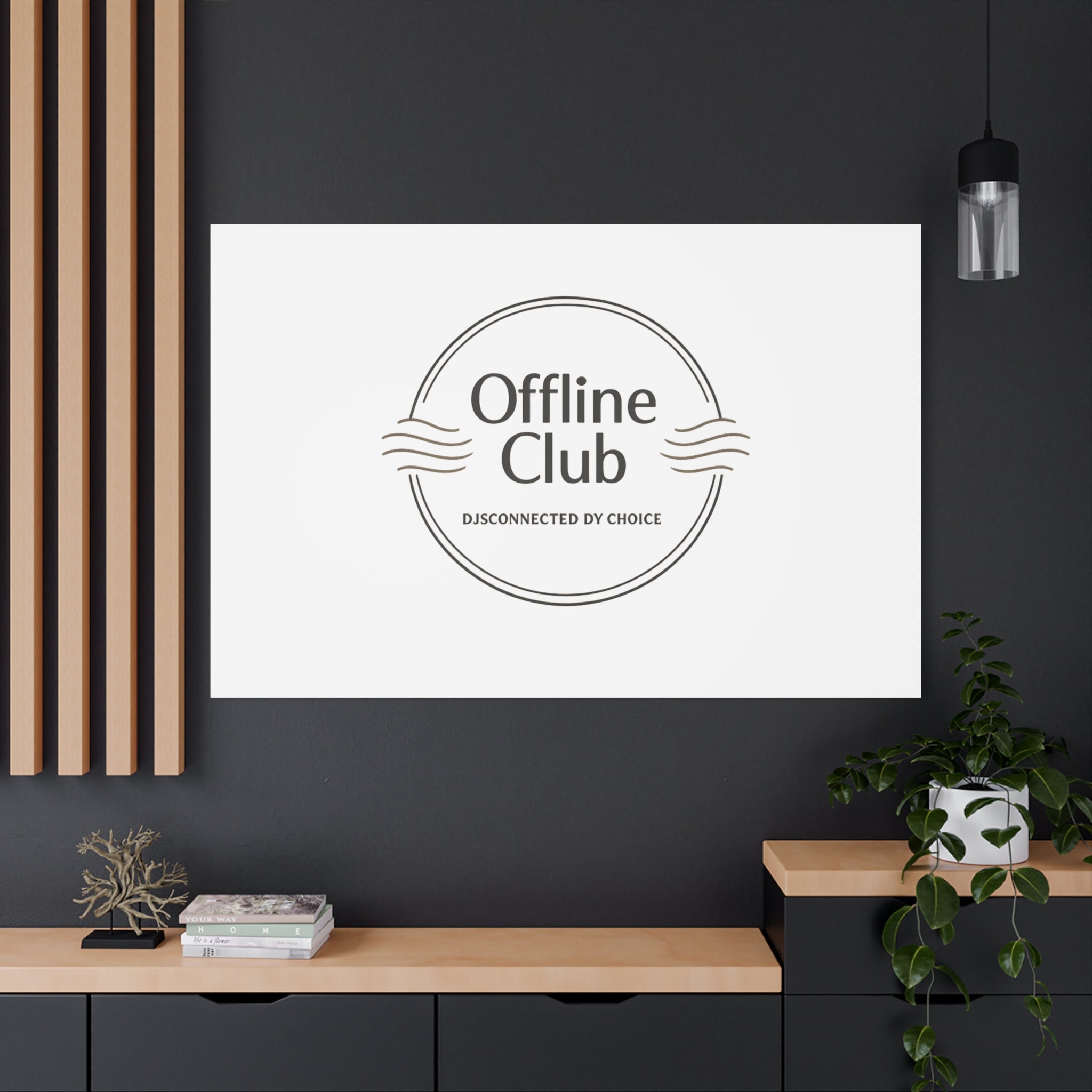 Offline Club Badge Canvas, Digital Detox emblem, log off, no notifications