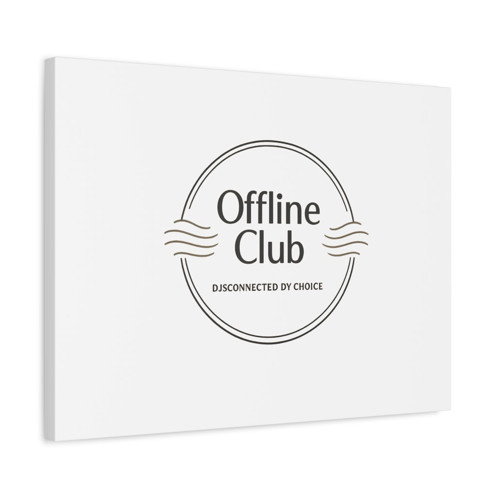 Offline Club Badge Canvas, Digital Detox emblem, log off, no notifications
