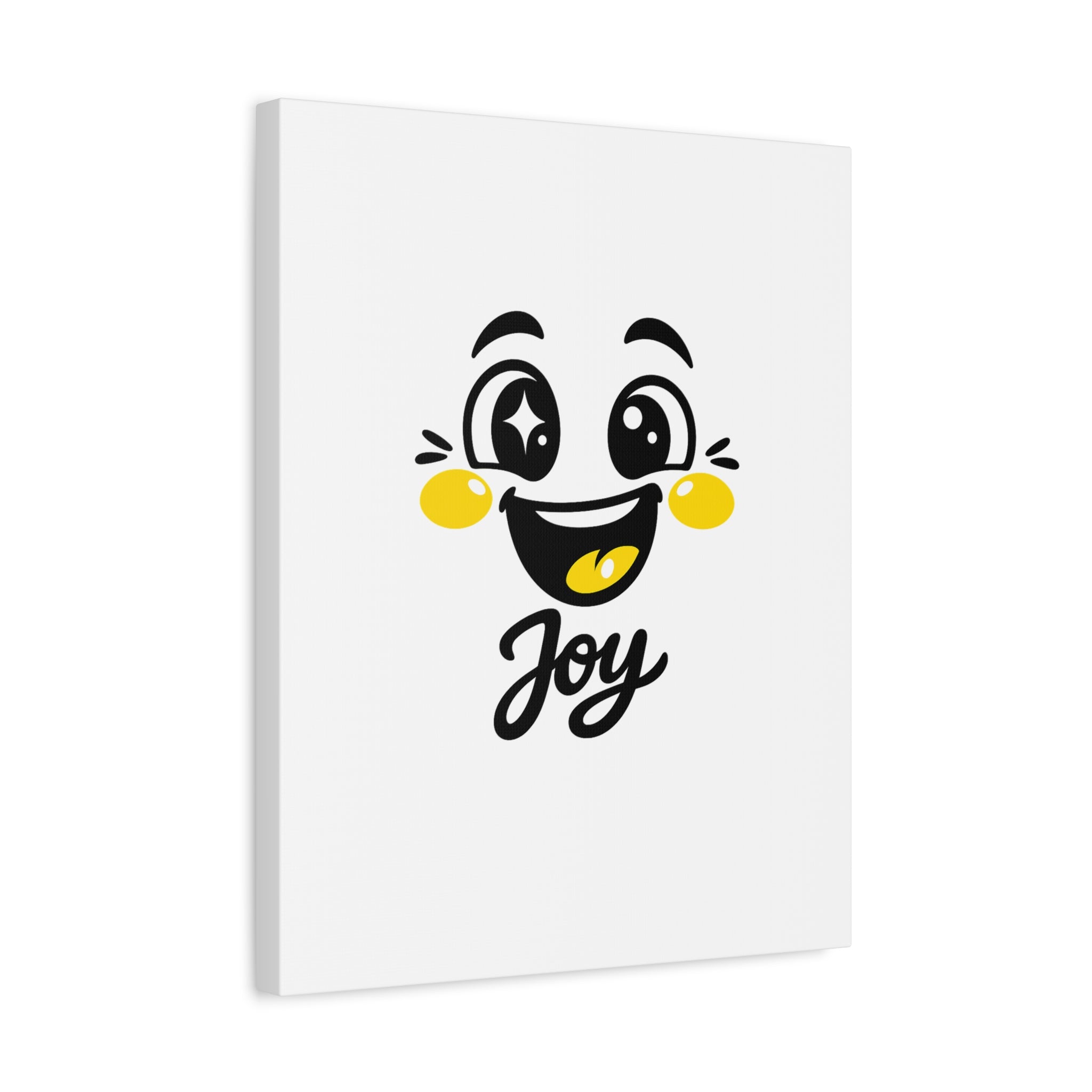 Joy Mood Face Canvas | kawaii minimal, thick outline emoji cartoon