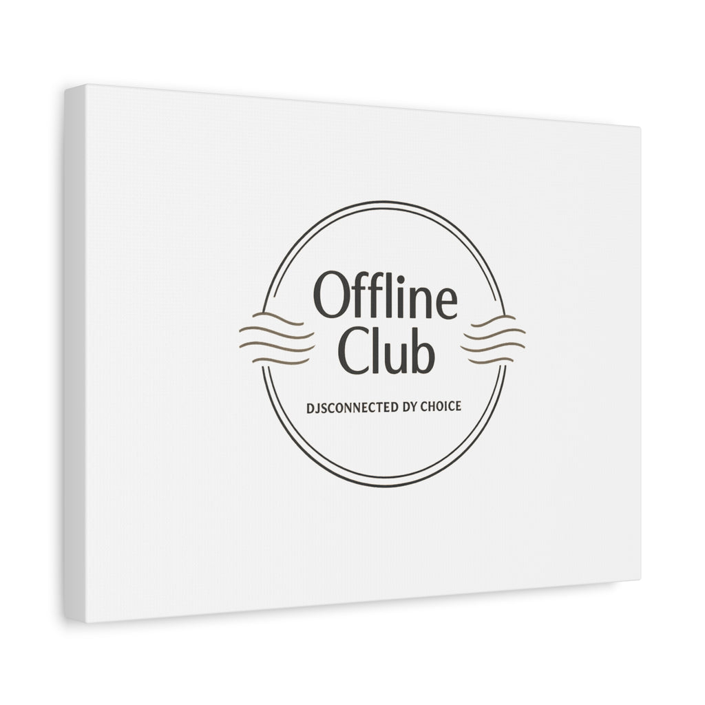 Offline Club Badge Canvas, Digital Detox emblem, log off, no notifications