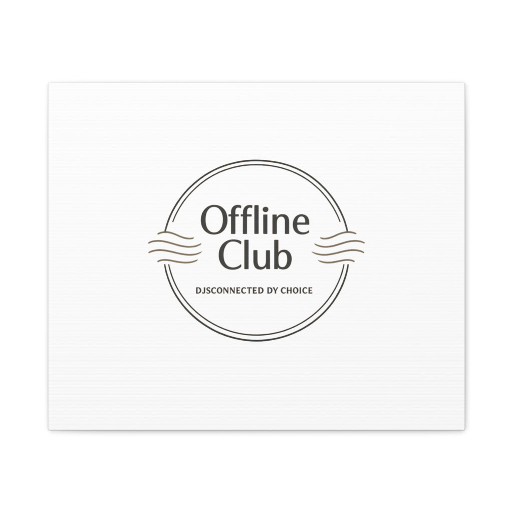 Offline Club Badge Canvas, Digital Detox emblem, log off, no notifications