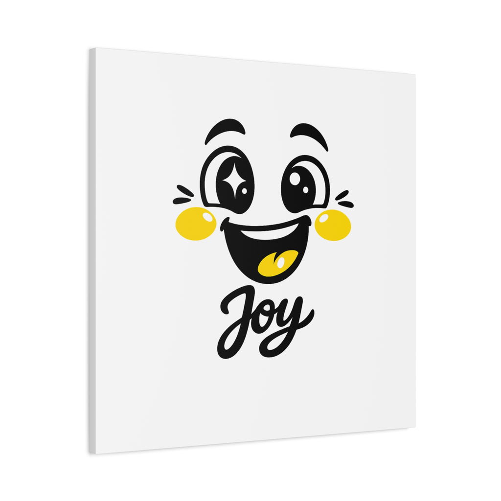 Joy Mood Face Canvas | kawaii minimal, thick outline emoji cartoon