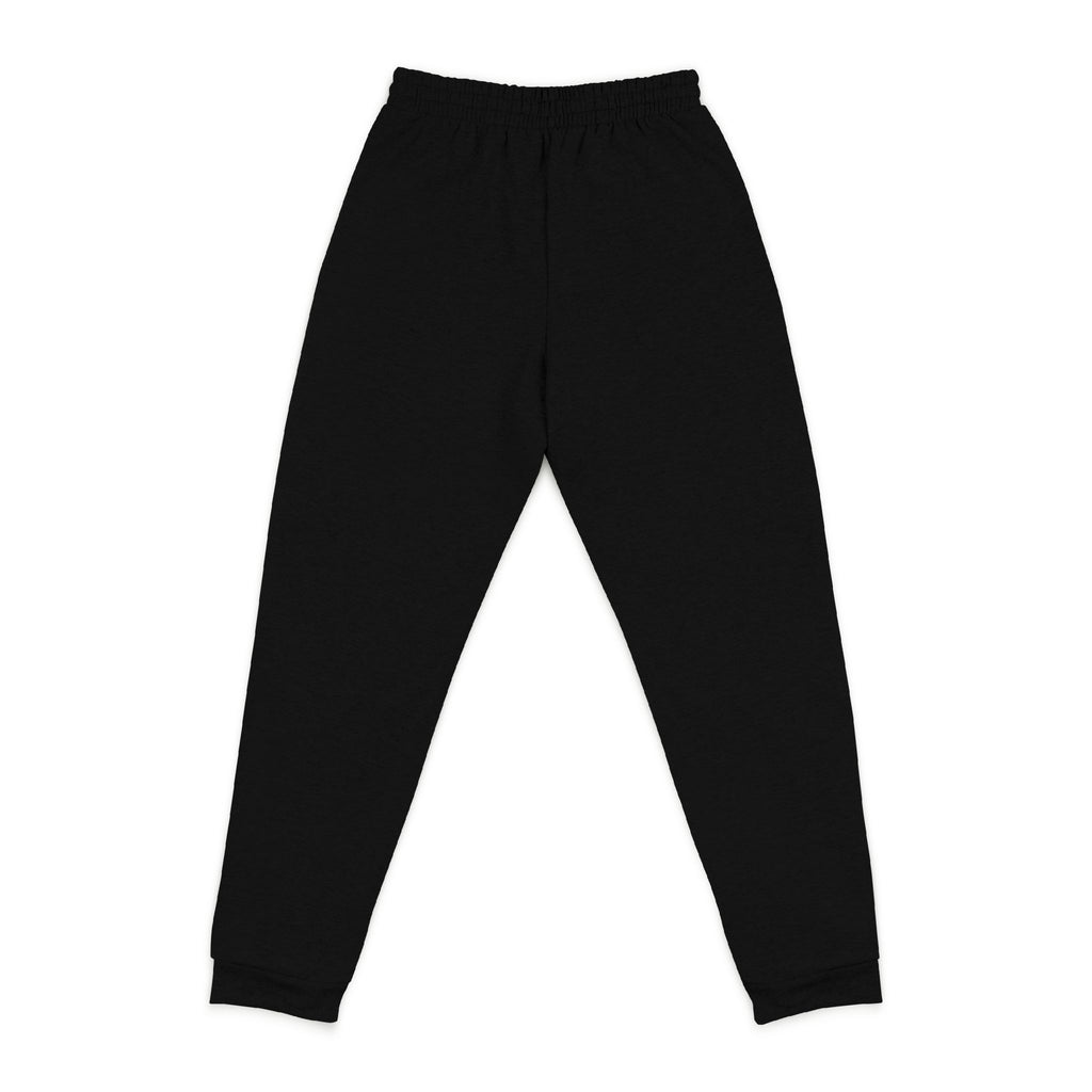 Happy Teddy Embroidered Charcoal Joggers — Cozy Casual Sweatpants with Small Gold Crest