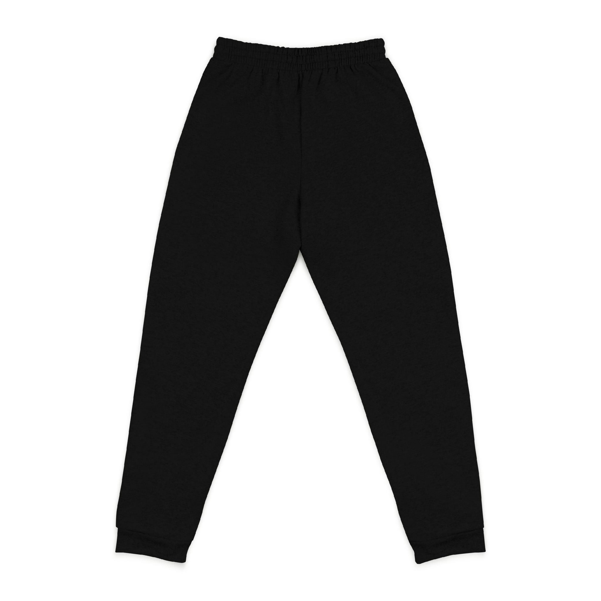 Happy Teddy Embroidered Charcoal Joggers — Cozy Casual Sweatpants with Small Gold Crest