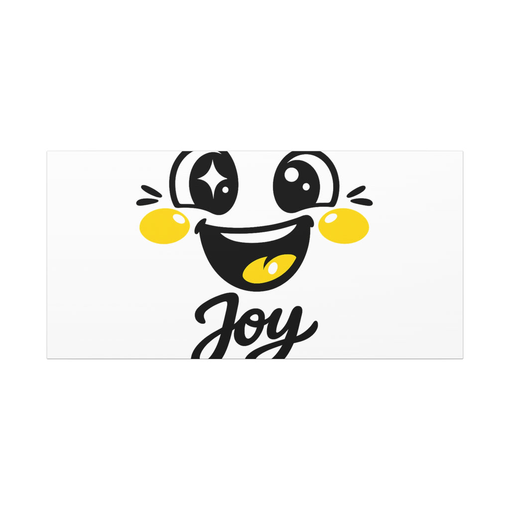 Joy Mood Face Canvas | kawaii minimal, thick outline emoji cartoon