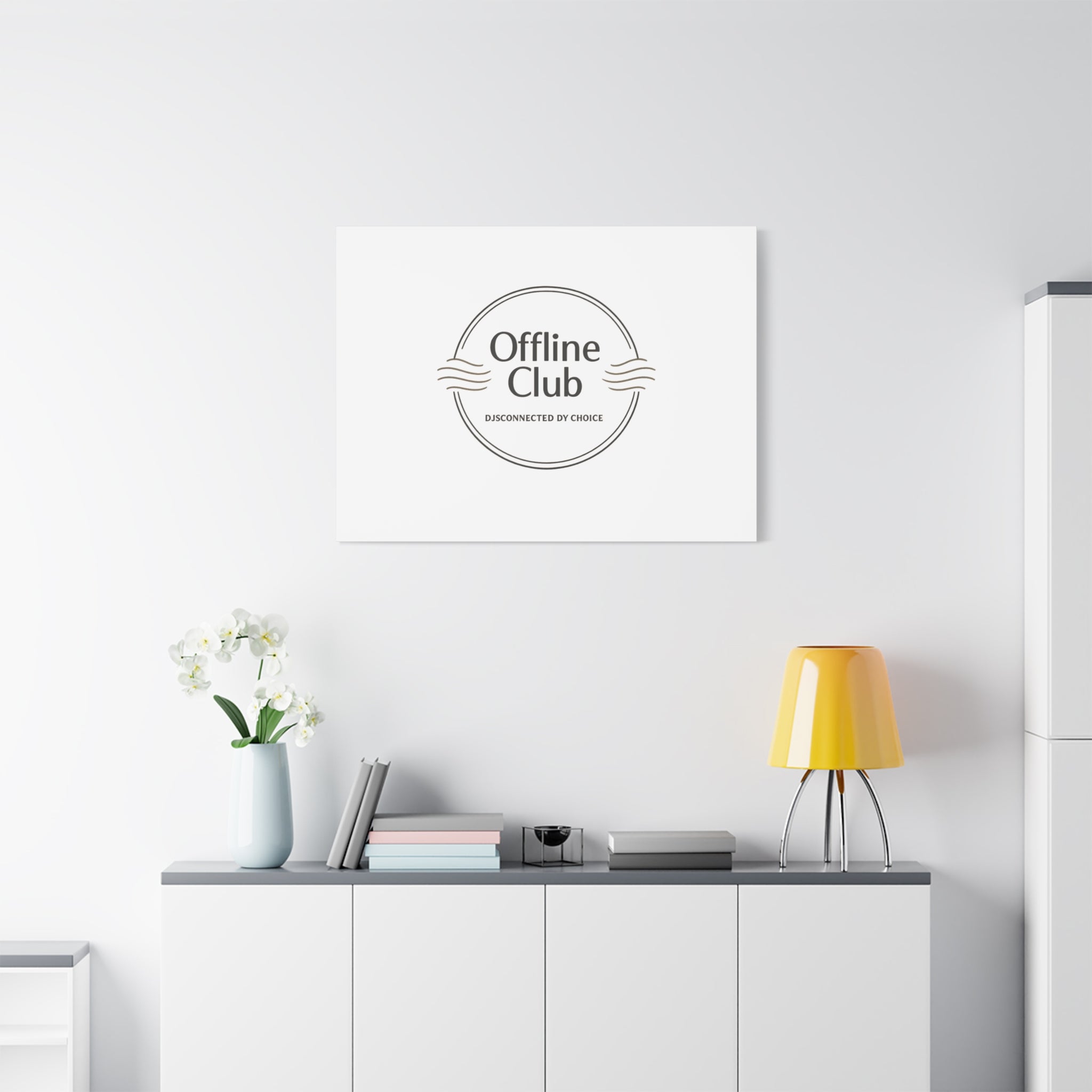 Offline Club Badge Canvas, Digital Detox emblem, log off, no notifications