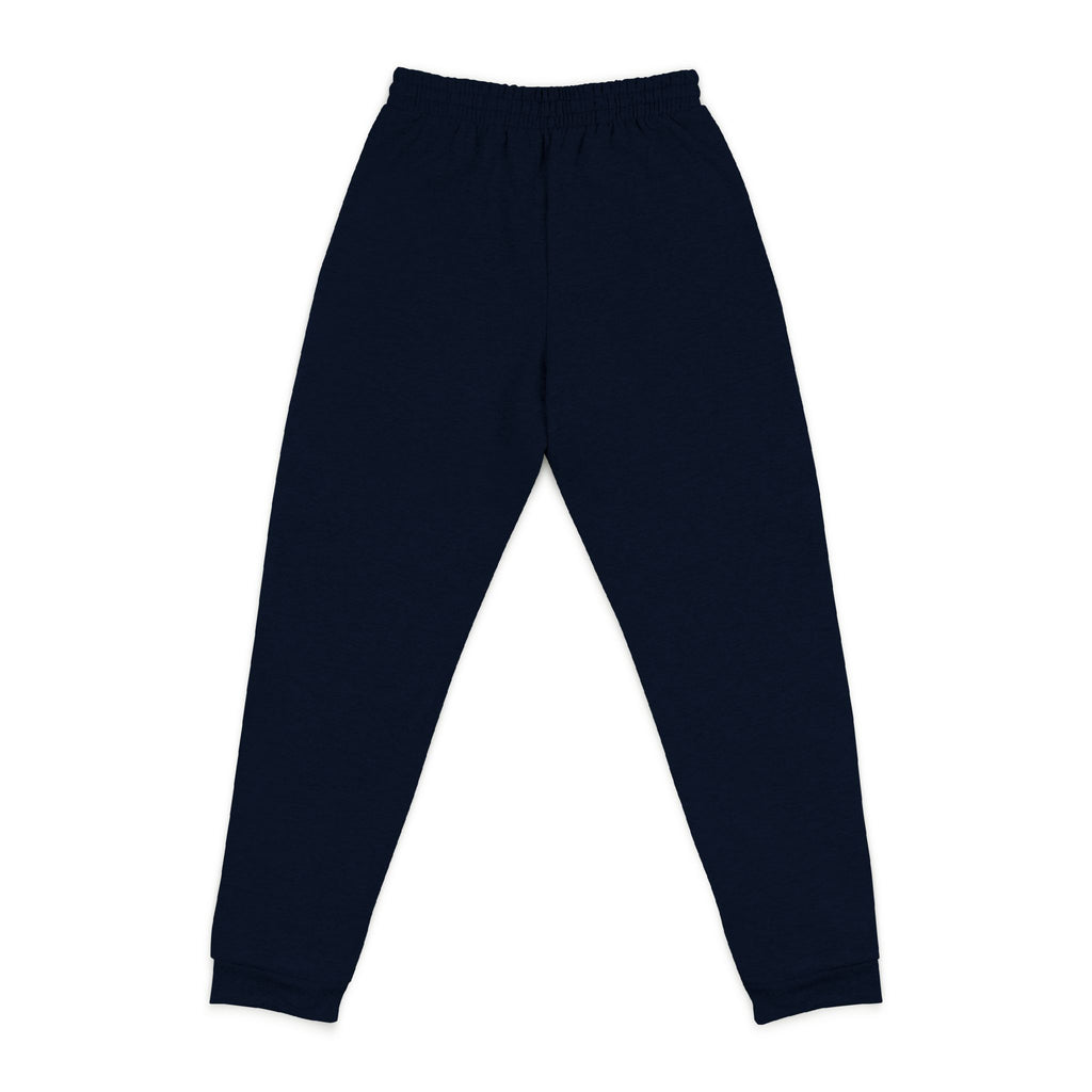 Happy Teddy Embroidered Charcoal Joggers — Cozy Casual Sweatpants with Small Gold Crest