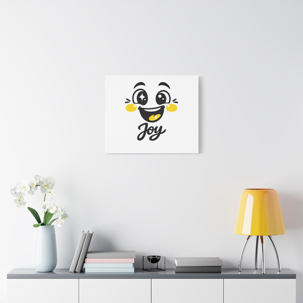 Joy Mood Face Canvas | kawaii minimal, thick outline emoji cartoon