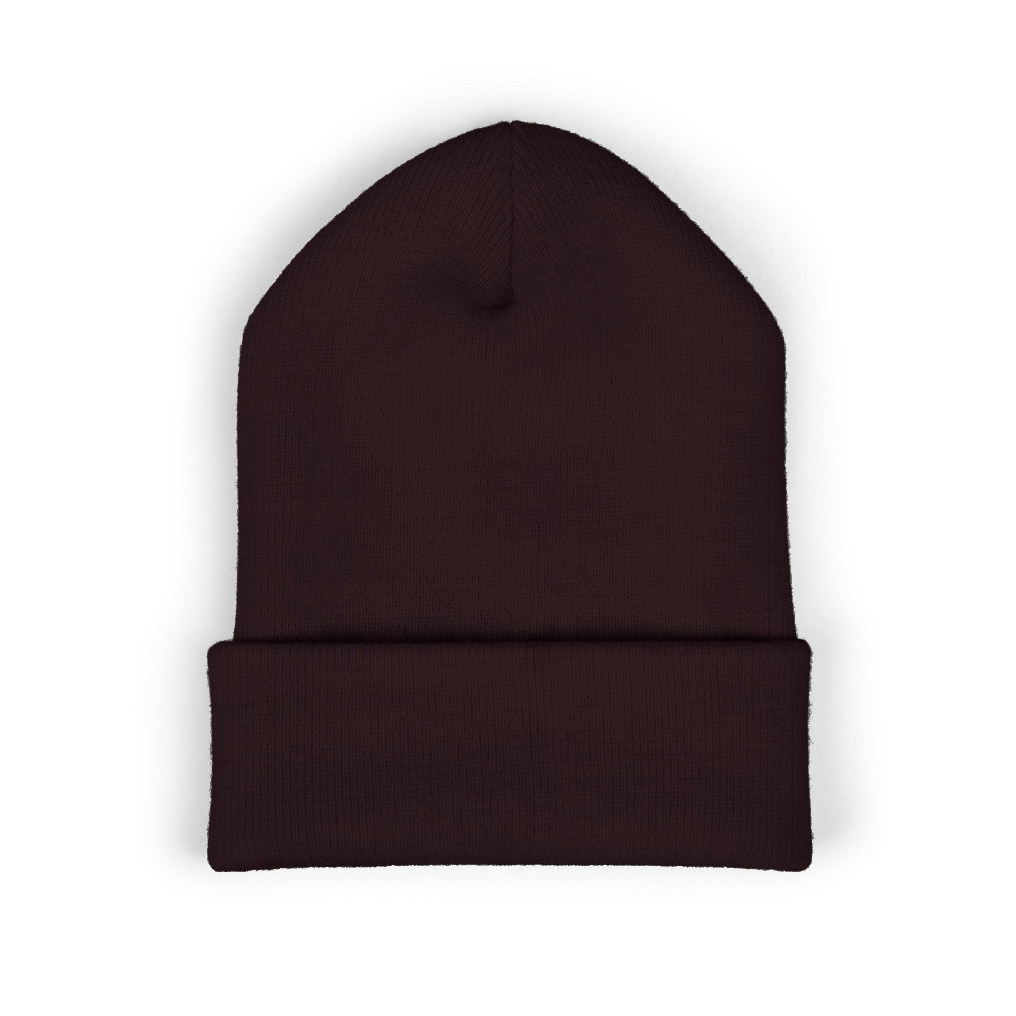 Happy Teddy Embroidered Cuffed Beanie — Cozy Cute Winter Hat