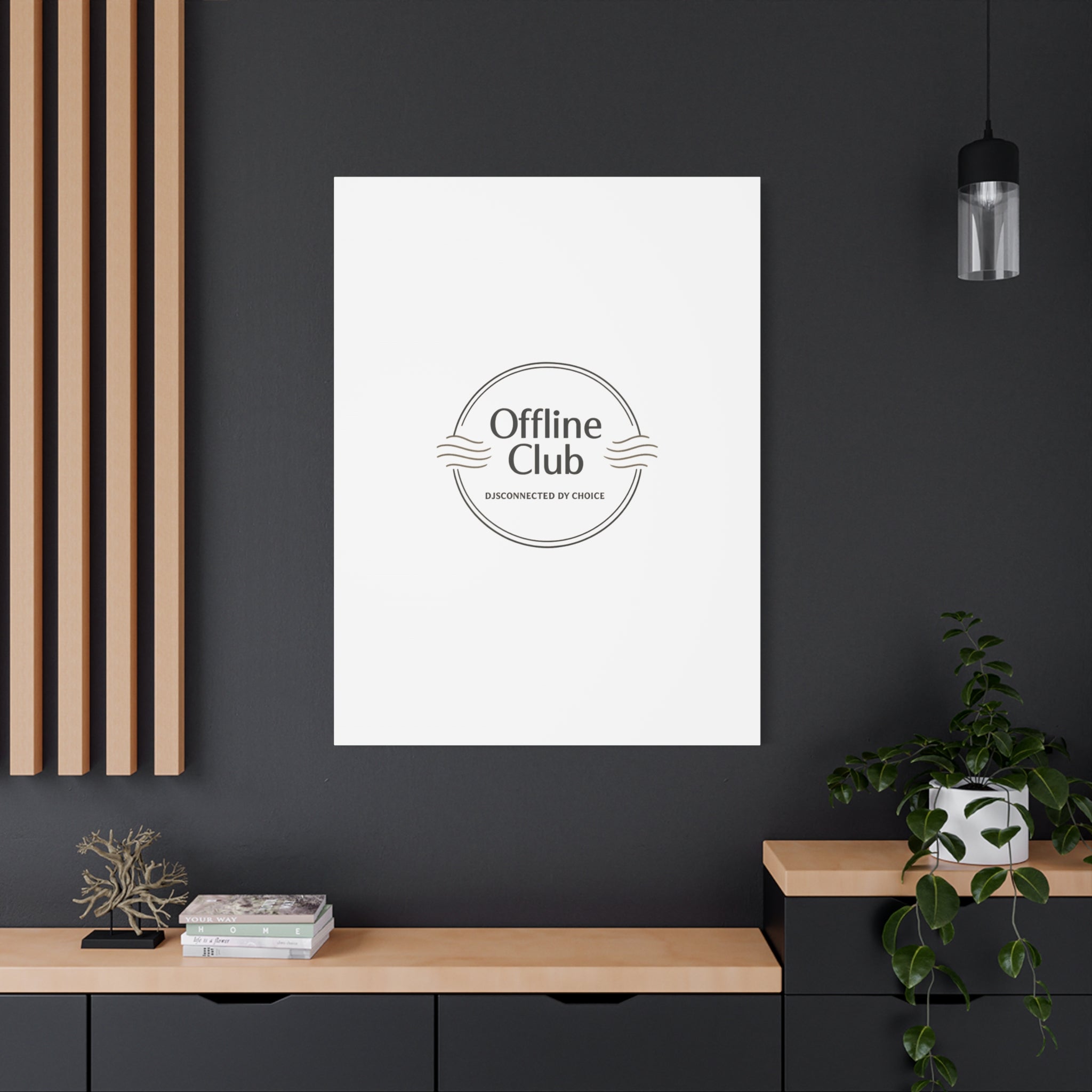 Offline Club Badge Canvas, Digital Detox emblem, log off, no notifications