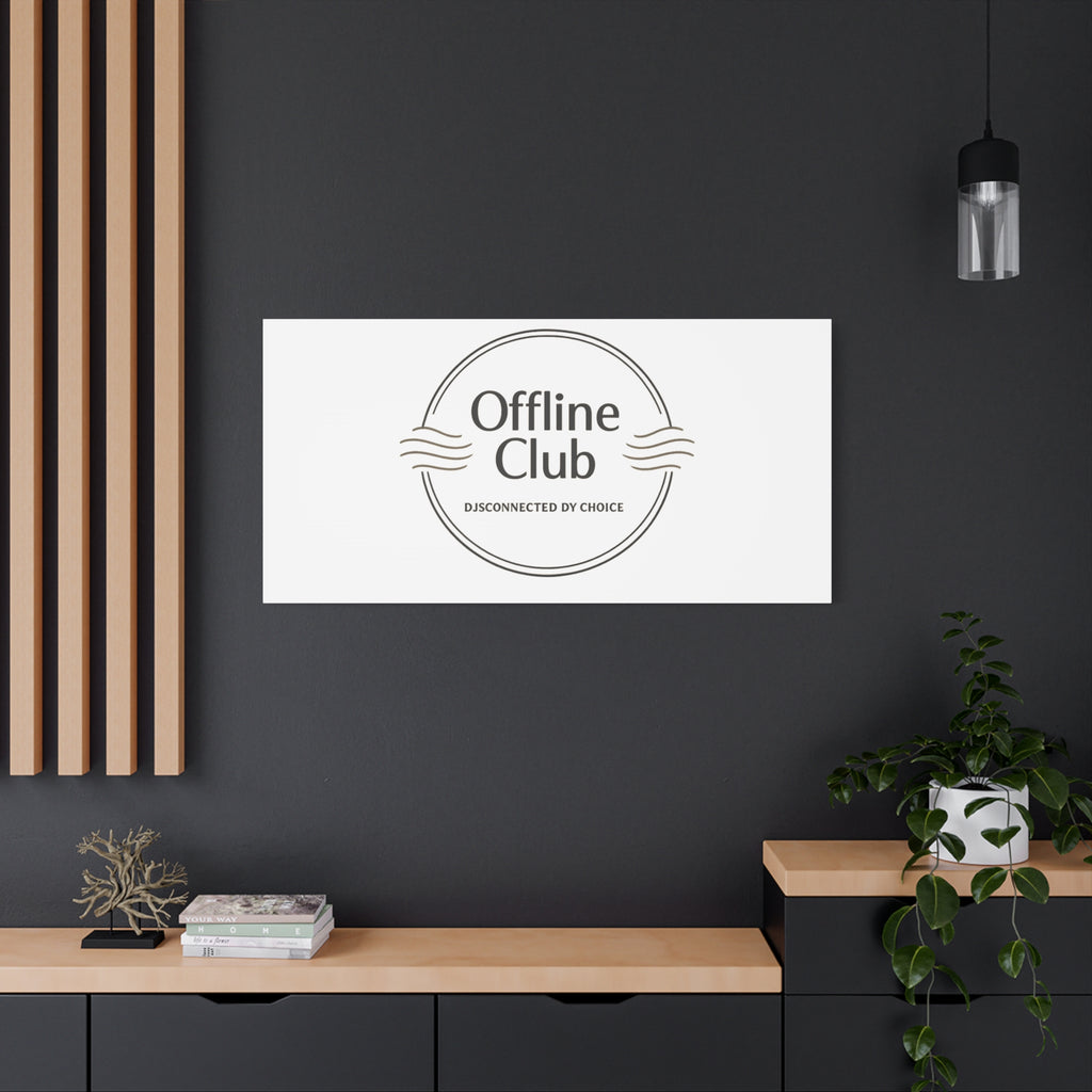 Offline Club Badge Canvas, Digital Detox emblem, log off, no notifications
