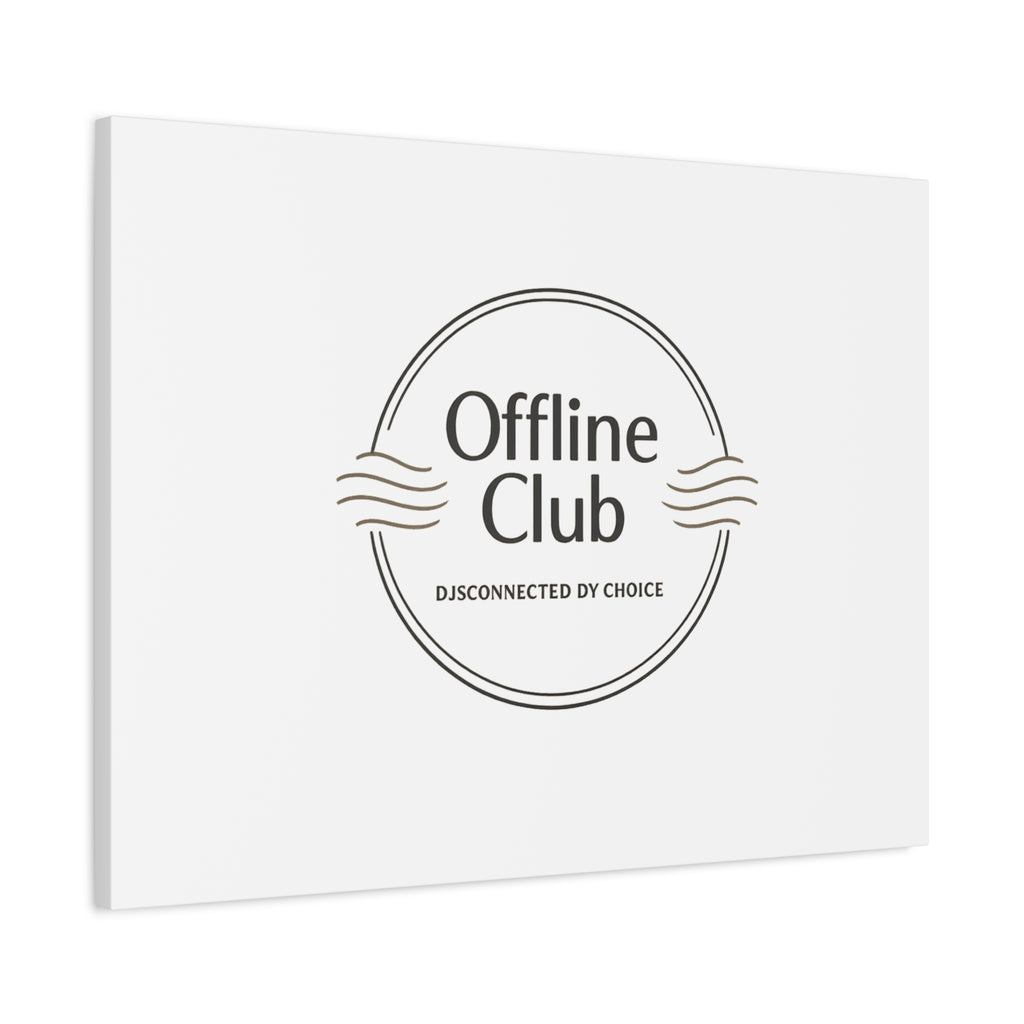 Offline Club Badge Canvas, Digital Detox emblem, log off, no notifications