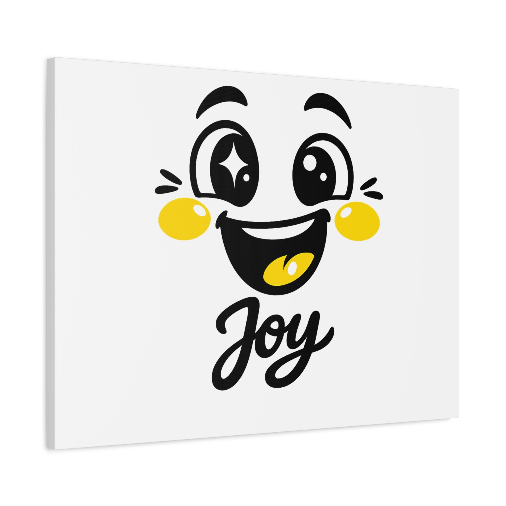 Joy Mood Face Canvas | kawaii minimal, thick outline emoji cartoon