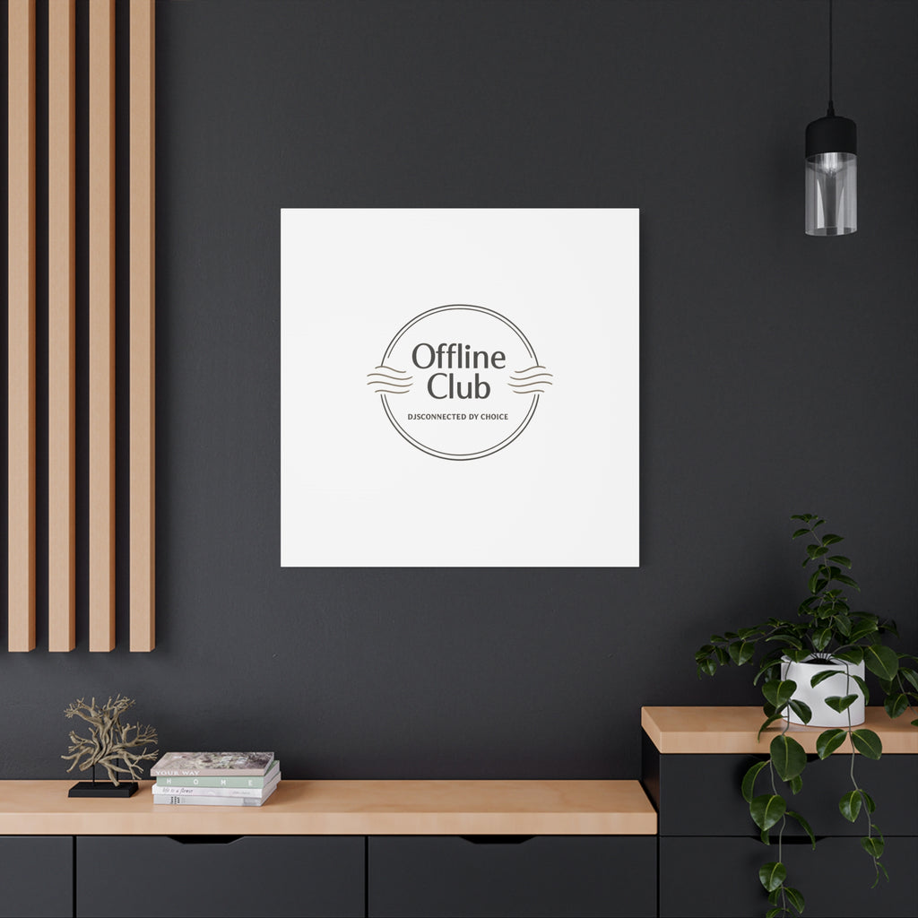 Offline Club Badge Canvas, Digital Detox emblem, log off, no notifications