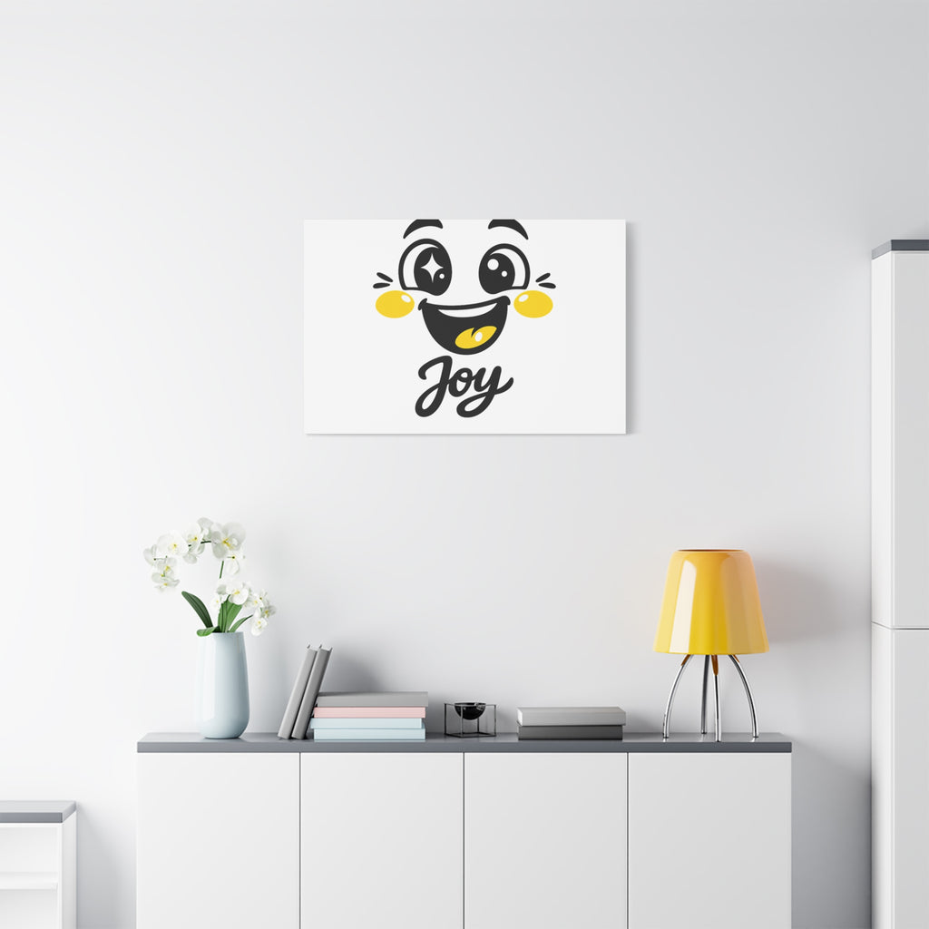 Joy Mood Face Canvas | kawaii minimal, thick outline emoji cartoon