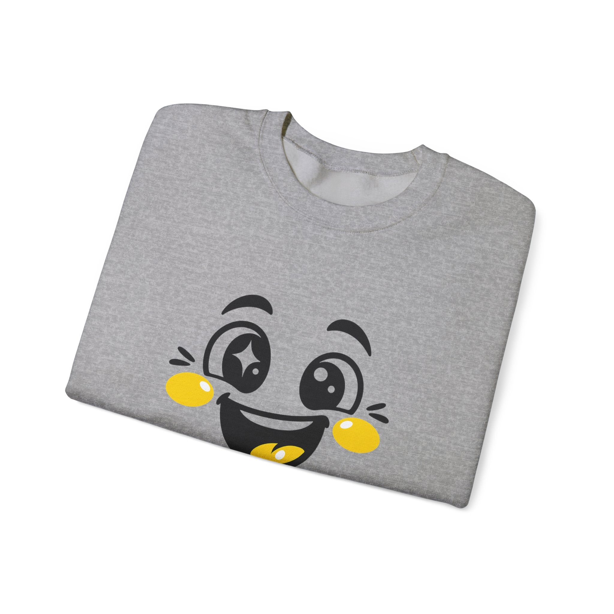 Joy Mood Face Sweatshirt | kawaii minimal, thick outline emoji cartoon