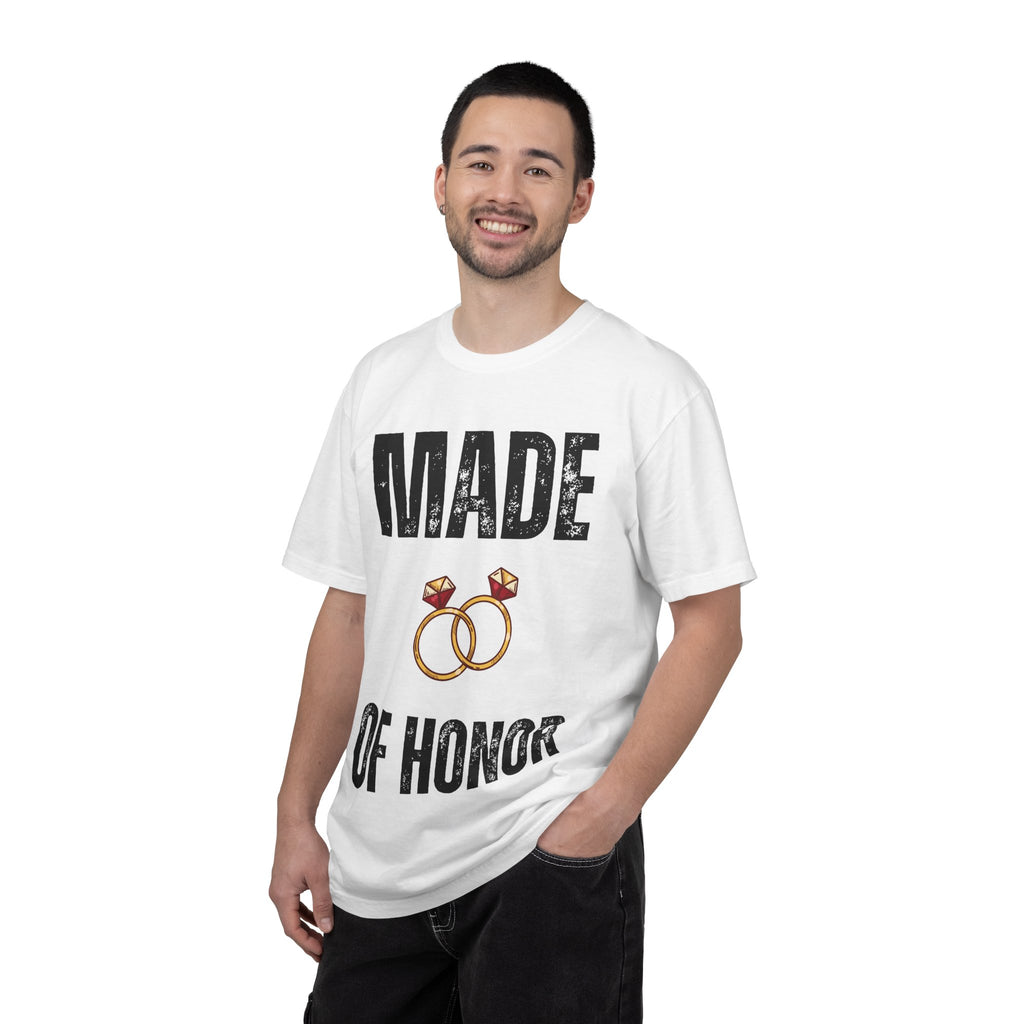 Made of Honor T‑Shirt — Maid of Honor Bridal Party Tee with Wedding Rings