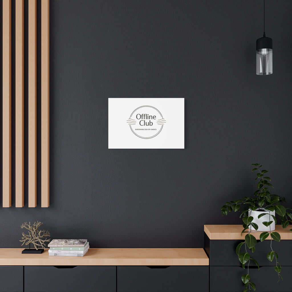 Offline Club Badge Canvas, Digital Detox emblem, log off, no notifications