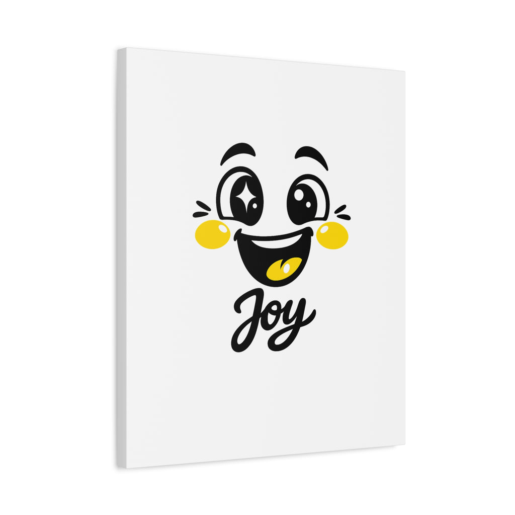 Joy Mood Face Canvas | kawaii minimal, thick outline emoji cartoon