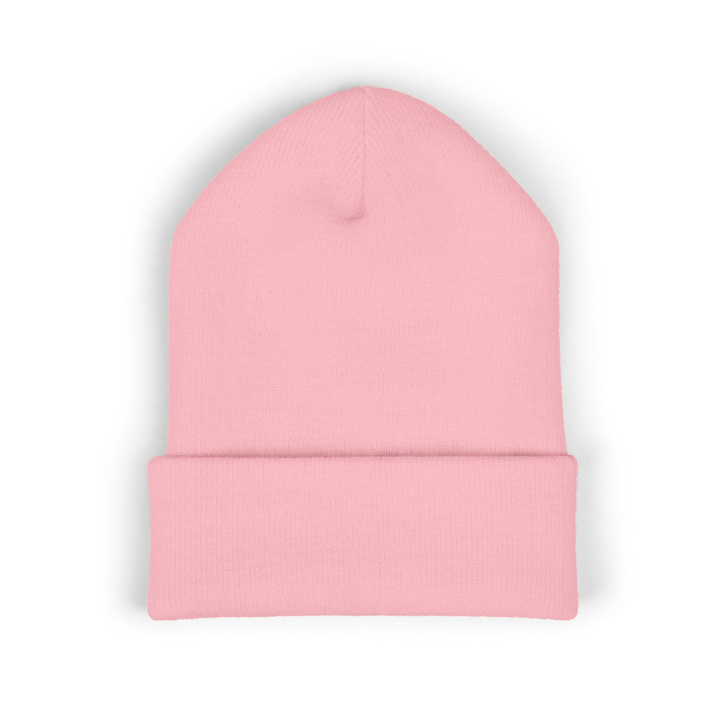 Happy Teddy Embroidered Cuffed Beanie — Cozy Cute Winter Hat