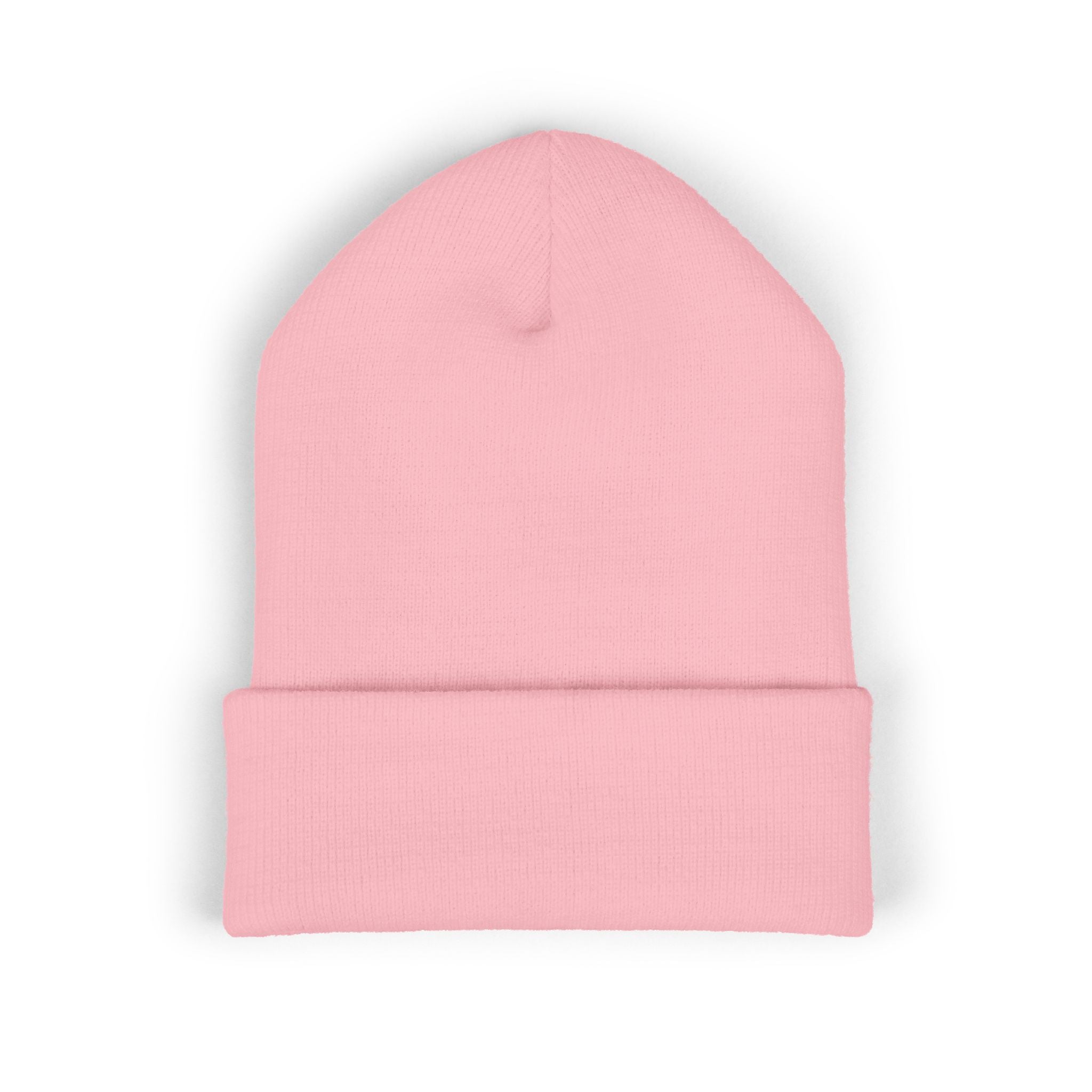 Happy Teddy Embroidered Cuffed Beanie — Cozy Cute Winter Hat
