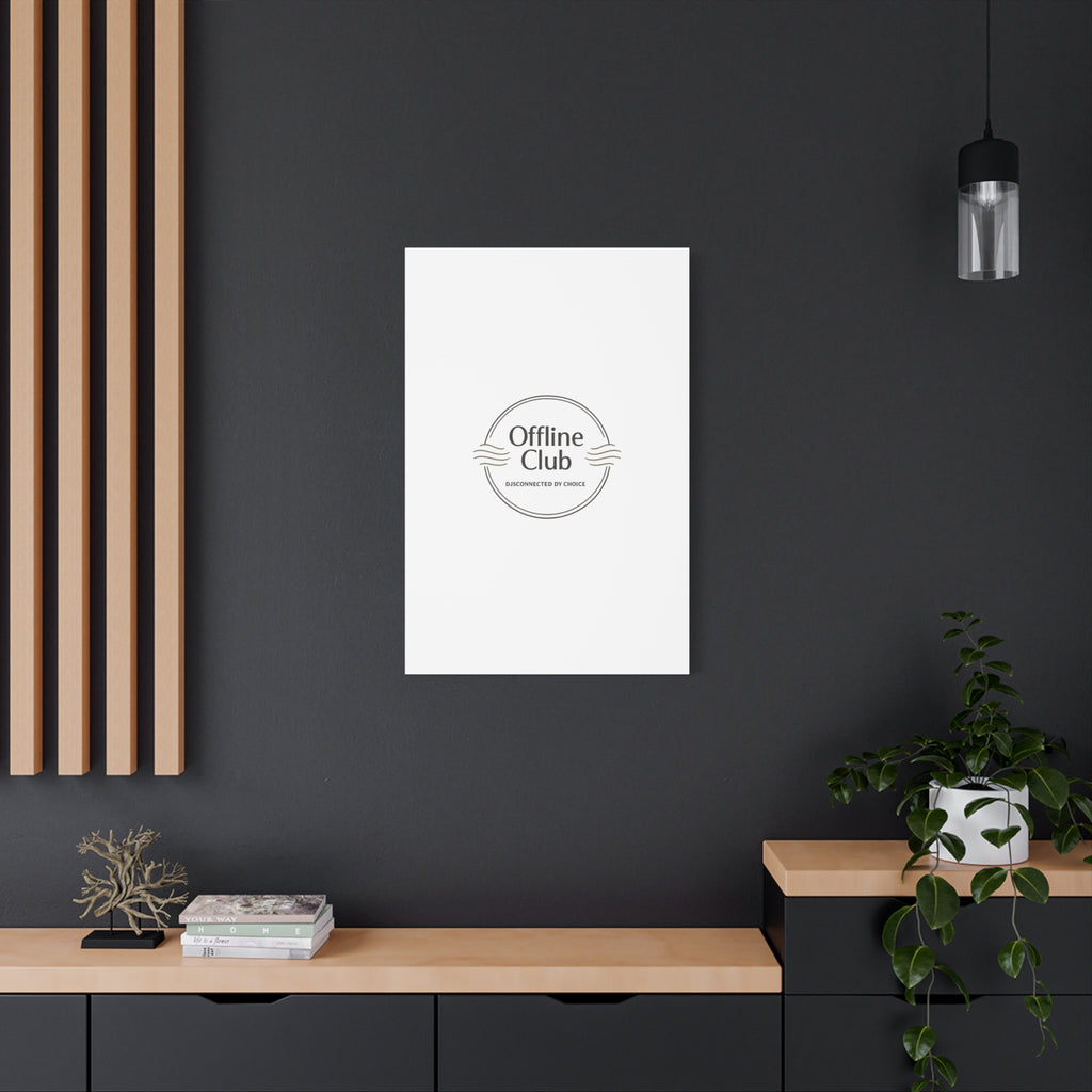 Offline Club Badge Canvas, Digital Detox emblem, log off, no notifications