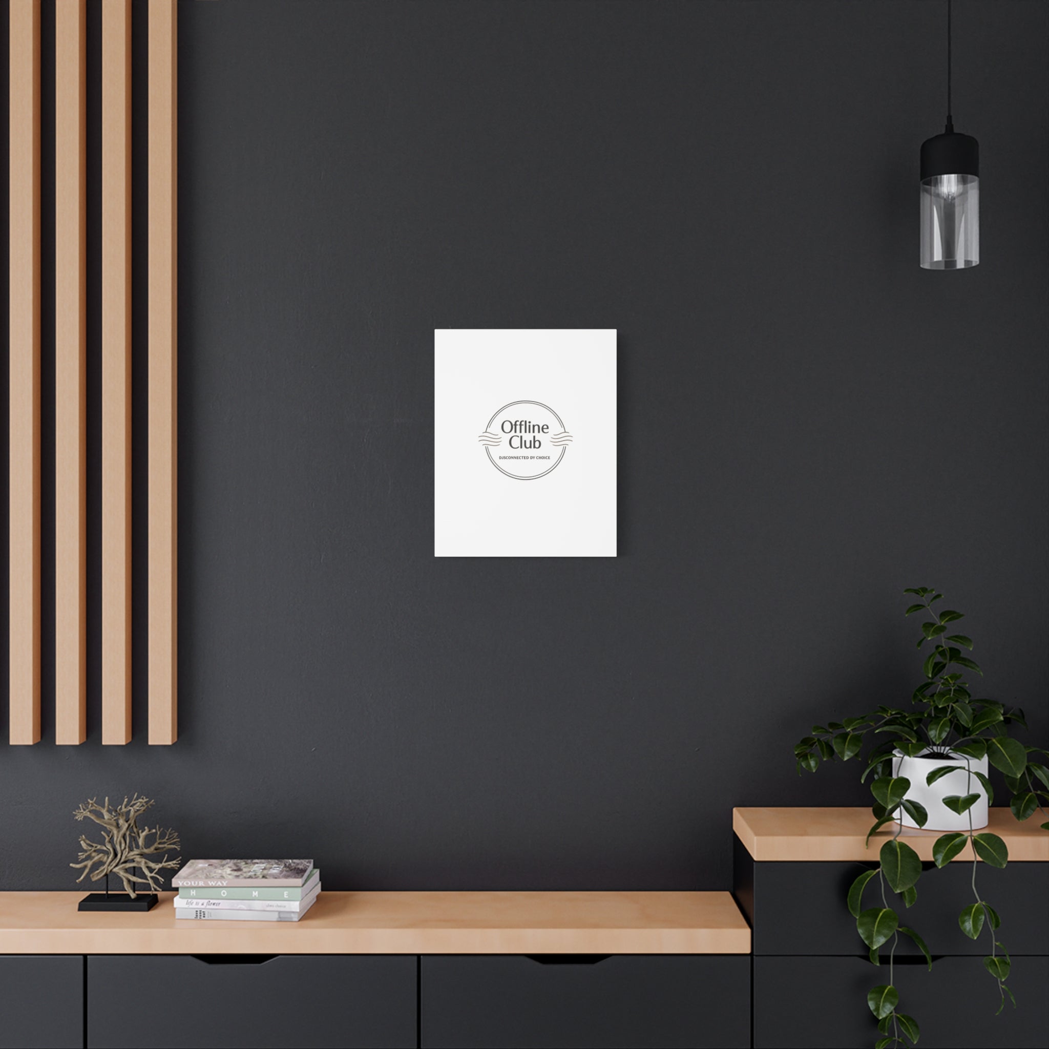 Offline Club Badge Canvas, Digital Detox emblem, log off, no notifications