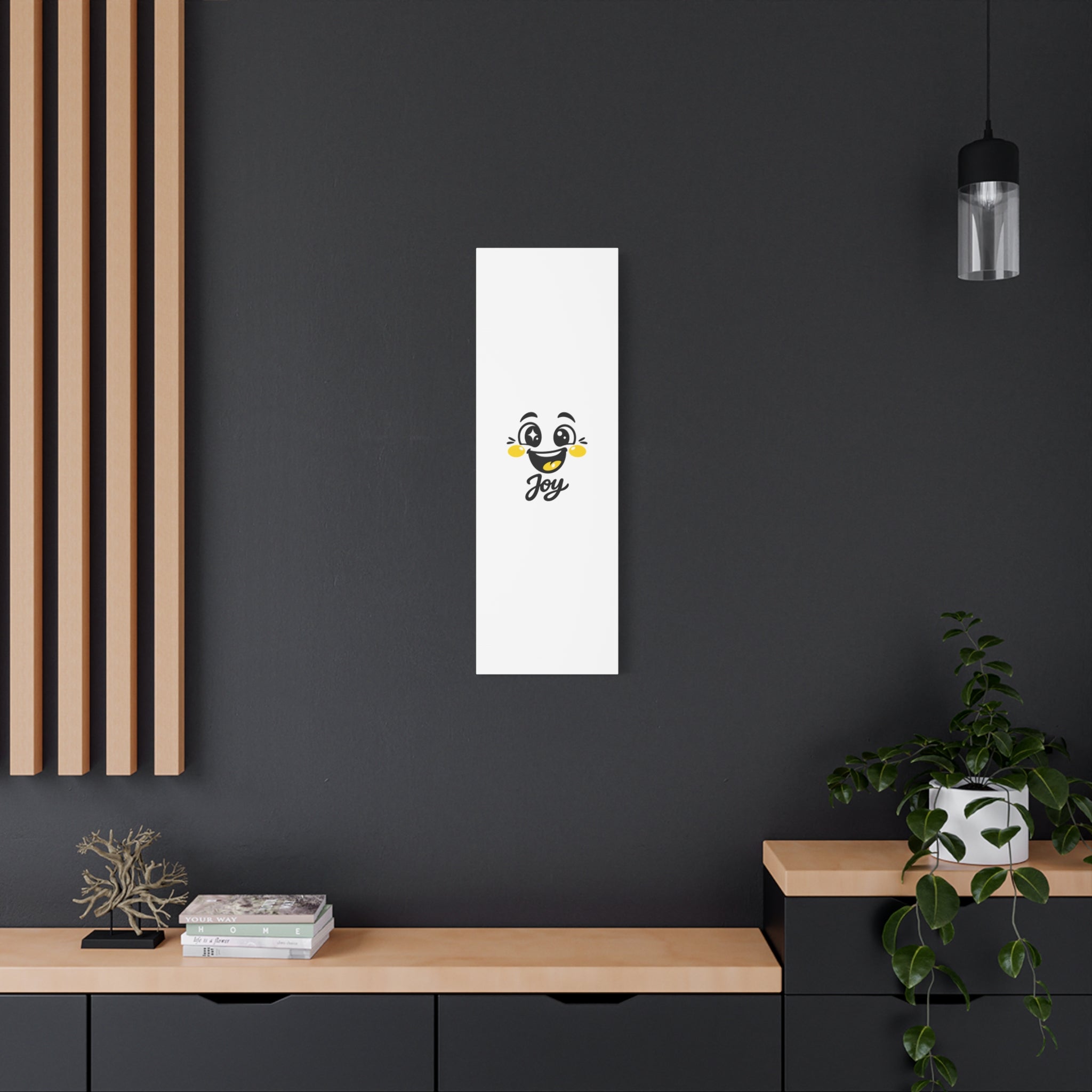 Joy Mood Face Canvas | kawaii minimal, thick outline emoji cartoon