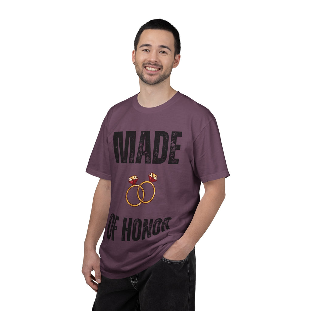 Made of Honor T‑Shirt — Maid of Honor Bridal Party Tee with Wedding Rings