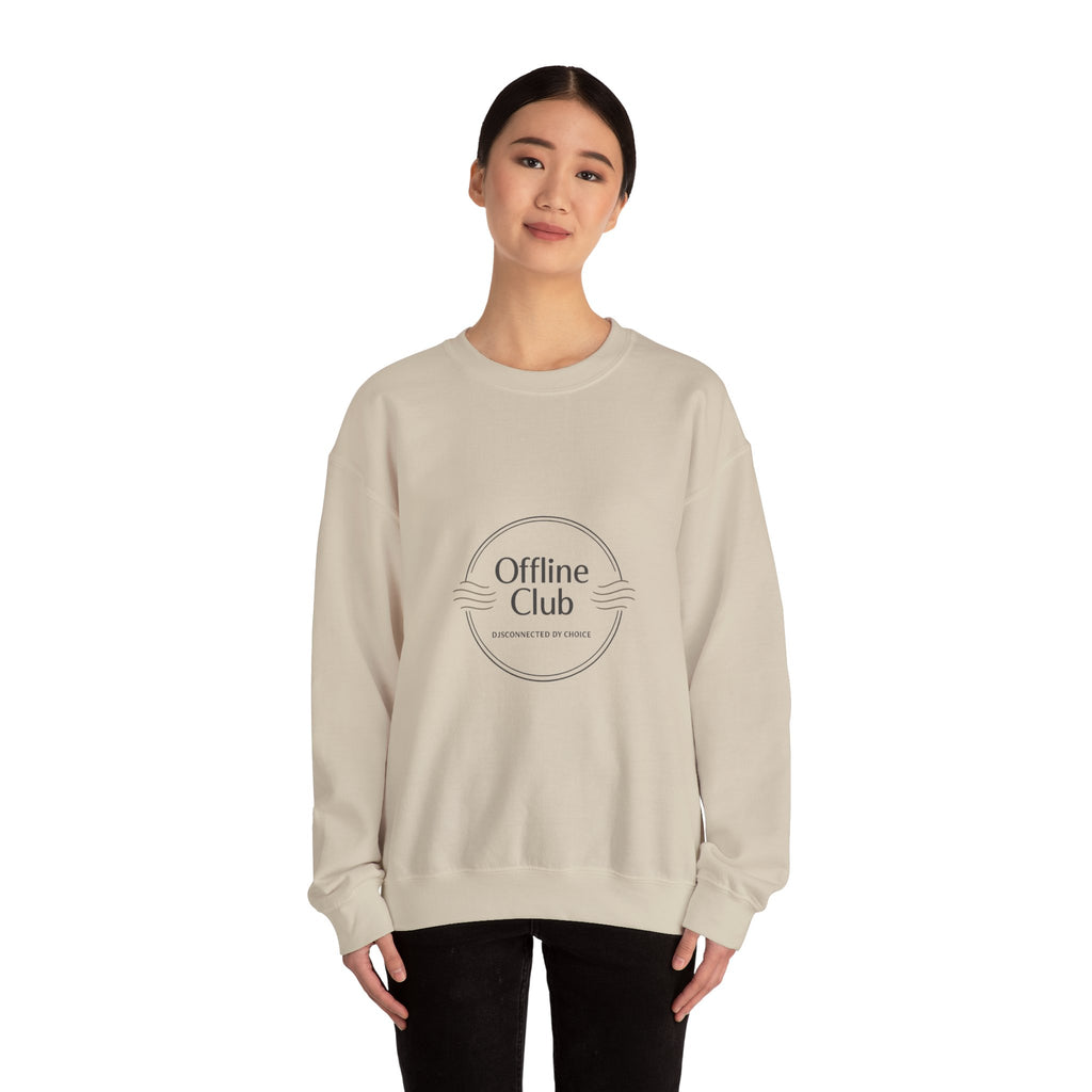 Offline Club badge Crewneck Sweatshirt | digital detox, log off
