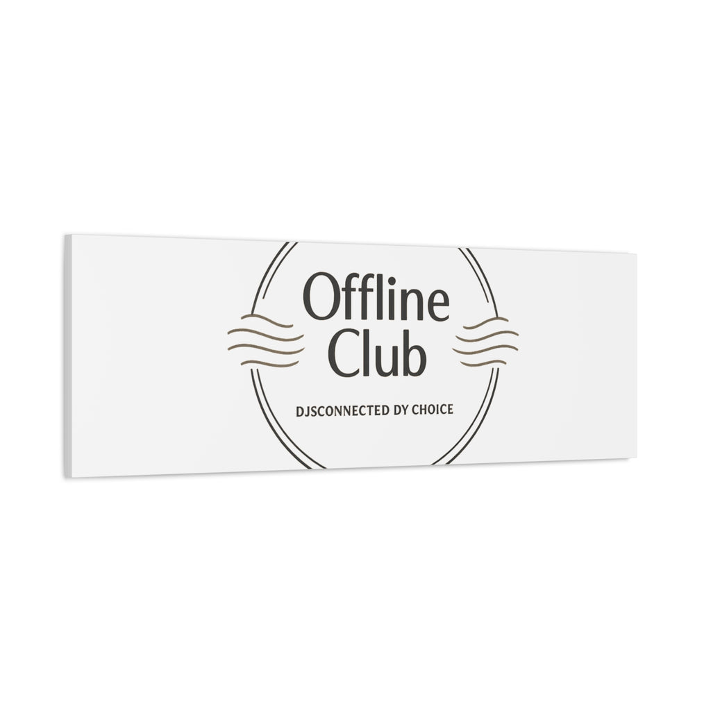 Offline Club Badge Canvas, Digital Detox emblem, log off, no notifications