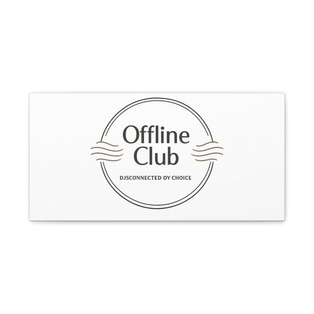 Offline Club Badge Canvas, Digital Detox emblem, log off, no notifications