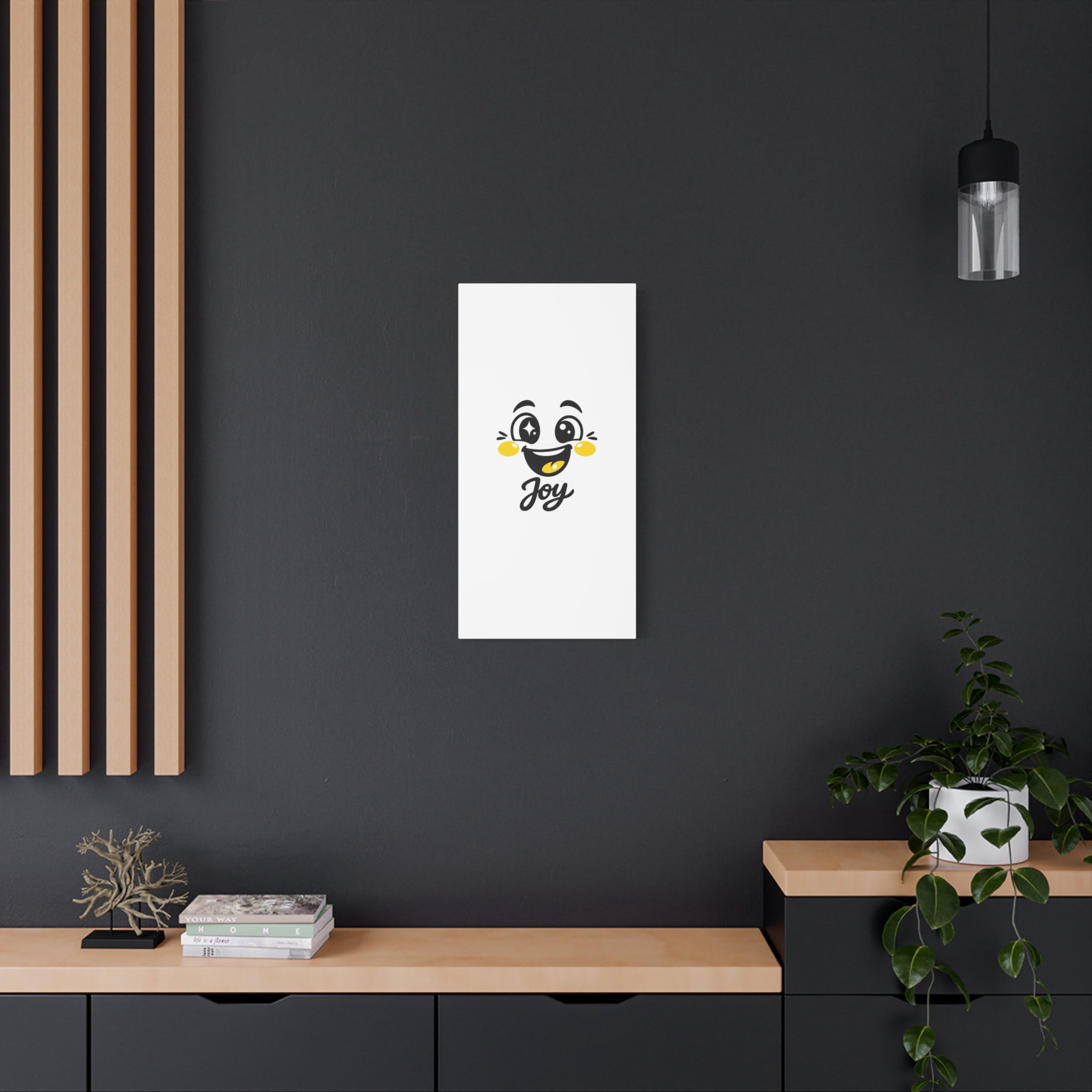 Joy Mood Face Canvas | kawaii minimal, thick outline emoji cartoon