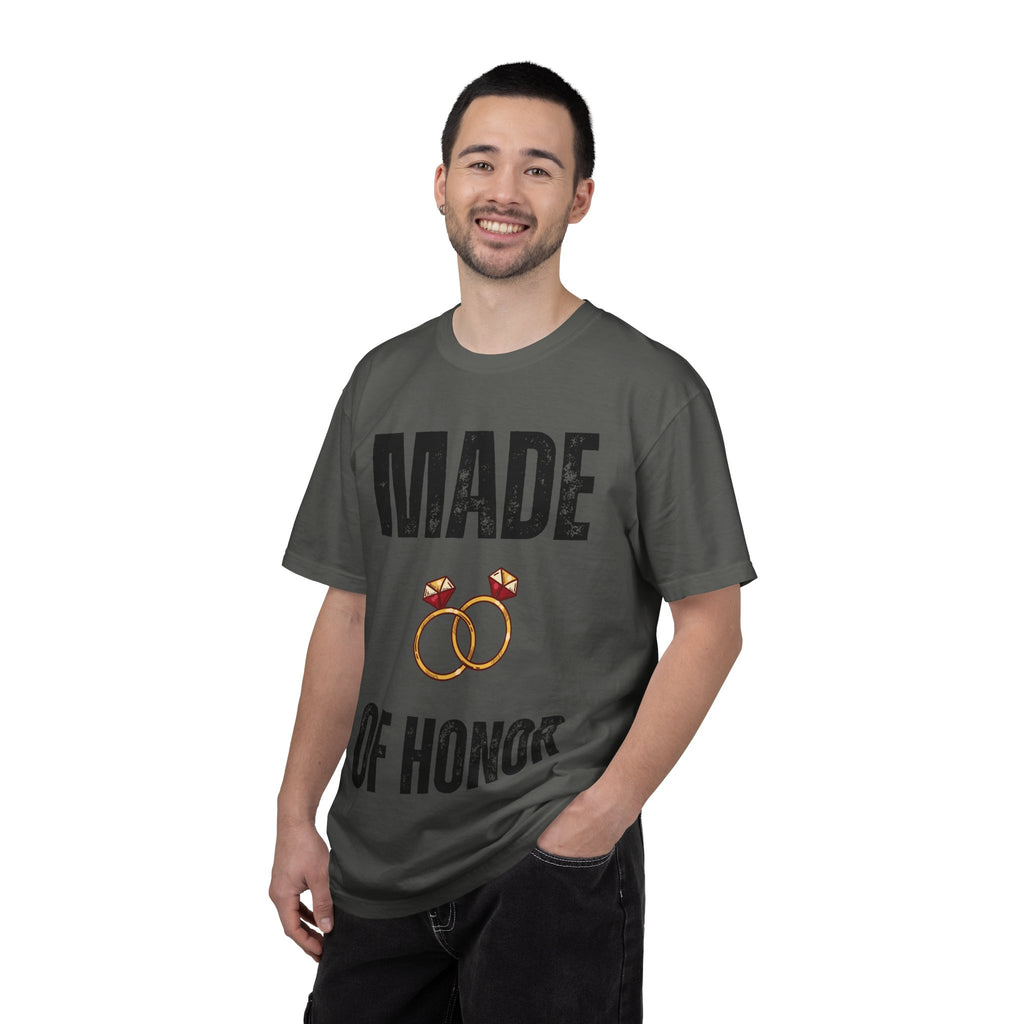 Made of Honor T‑Shirt — Maid of Honor Bridal Party Tee with Wedding Rings