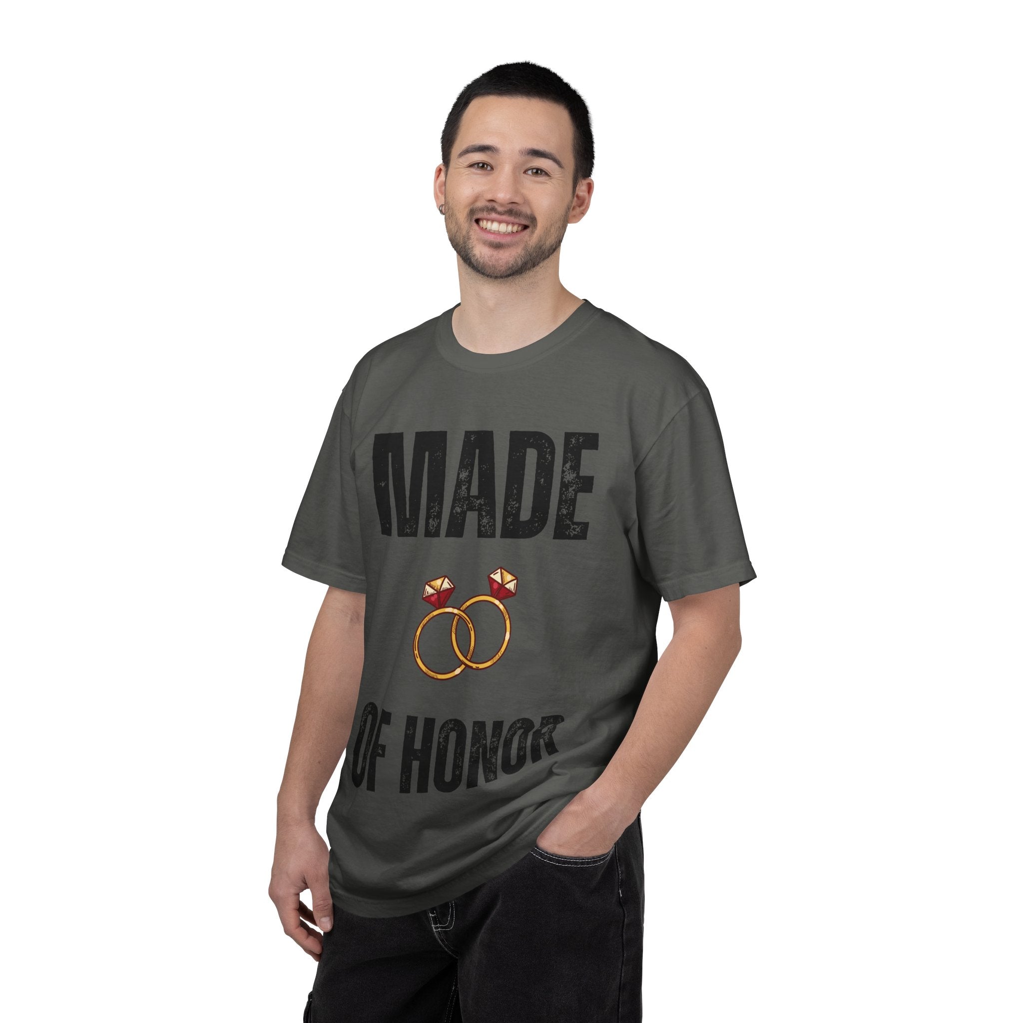 Made of Honor T‑Shirt — Maid of Honor Bridal Party Tee with Wedding Rings