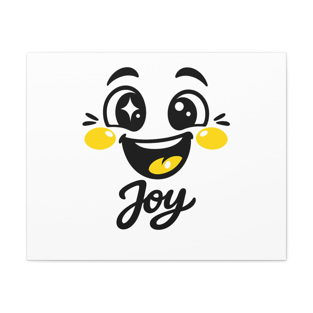 Joy Mood Face Canvas | kawaii minimal, thick outline emoji cartoon