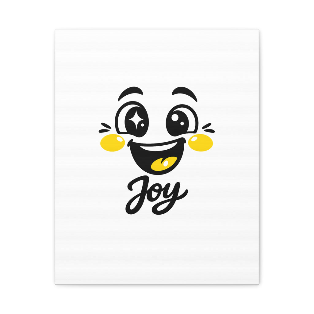 Joy Mood Face Canvas | kawaii minimal, thick outline emoji cartoon