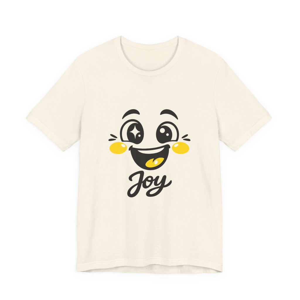 Joy Mood Face T-Shirt | kawaii minimal emoji cartoon, thick outline