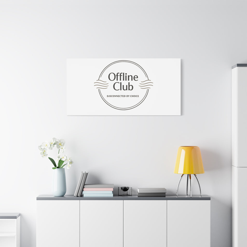 Offline Club Badge Canvas, Digital Detox emblem, log off, no notifications