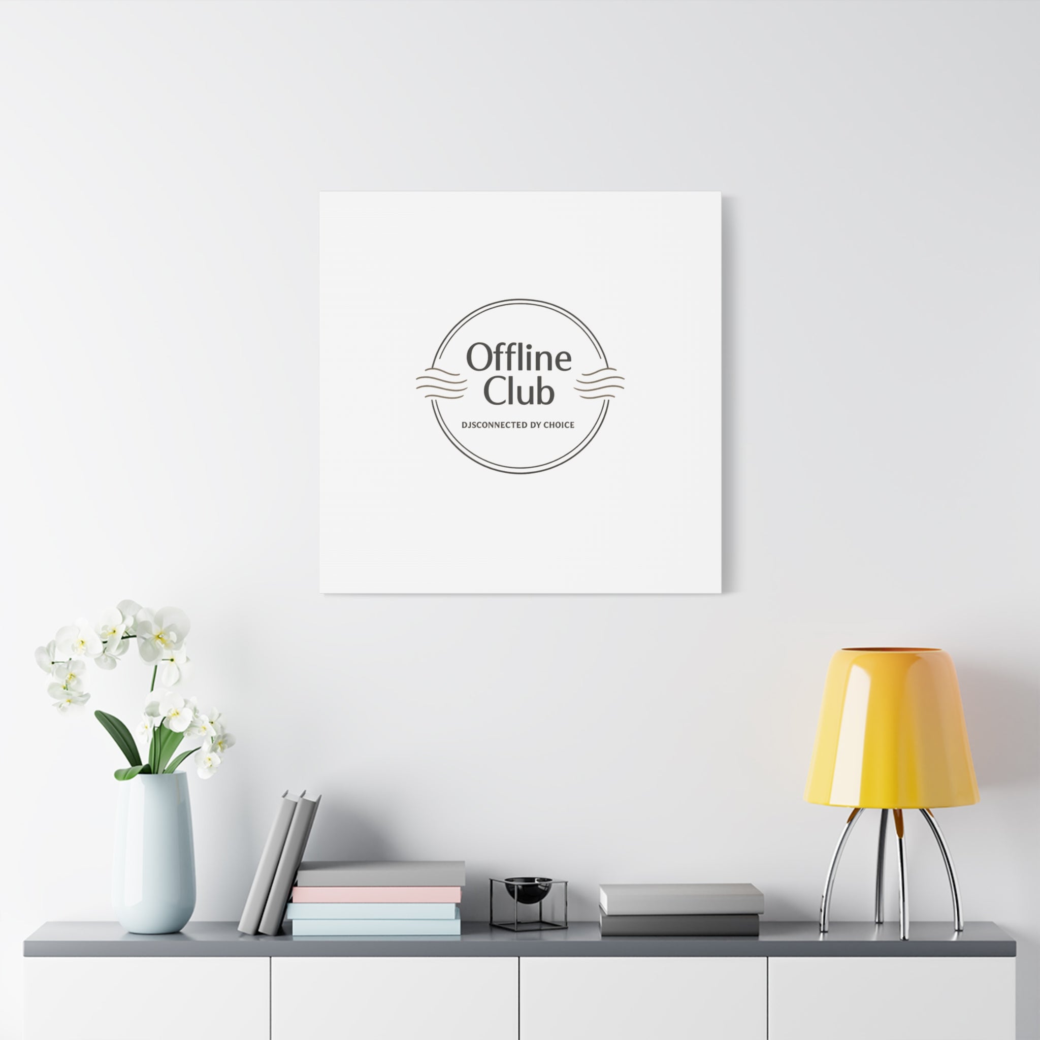 Offline Club Badge Canvas, Digital Detox emblem, log off, no notifications