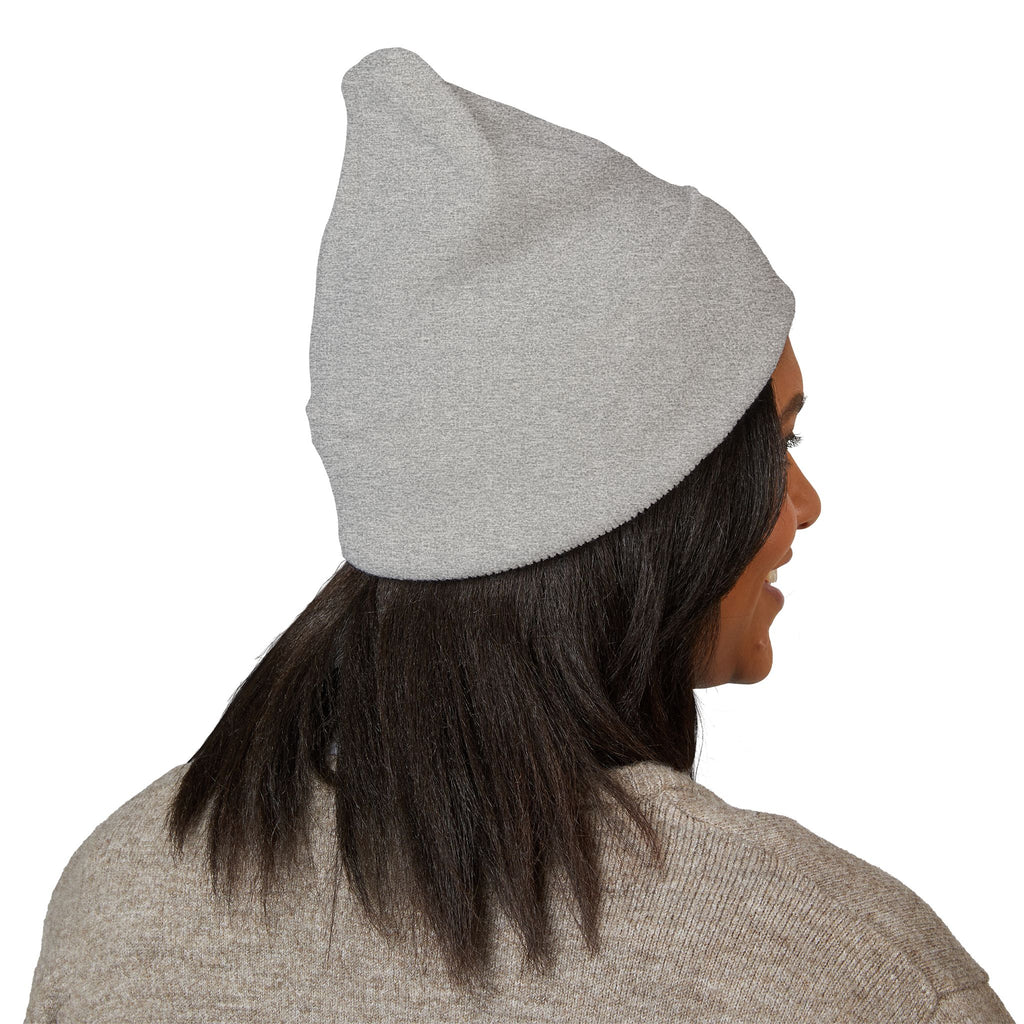 Happy Teddy Embroidered Cuffed Beanie — Cozy Cute Winter Hat