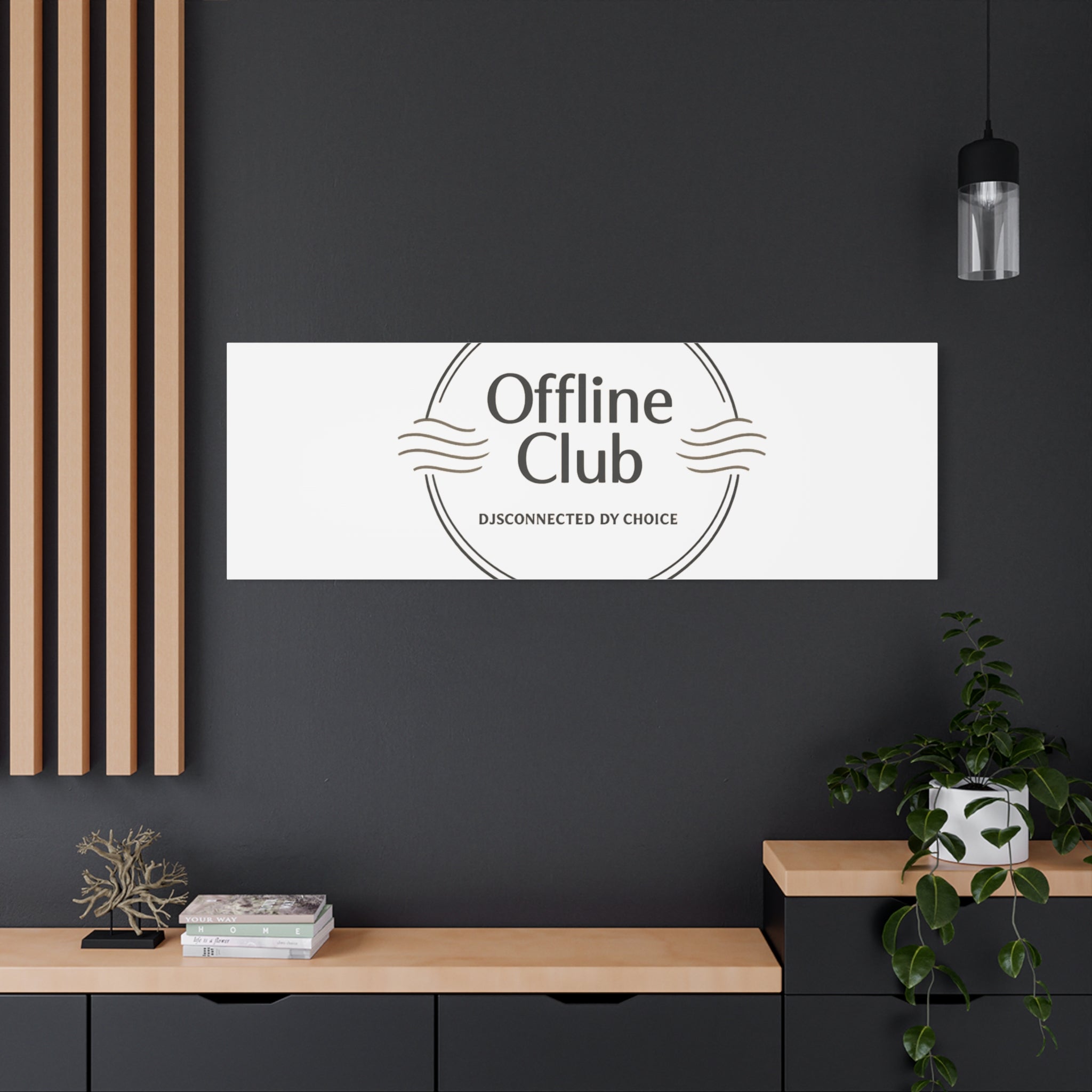 Offline Club Badge Canvas, Digital Detox emblem, log off, no notifications