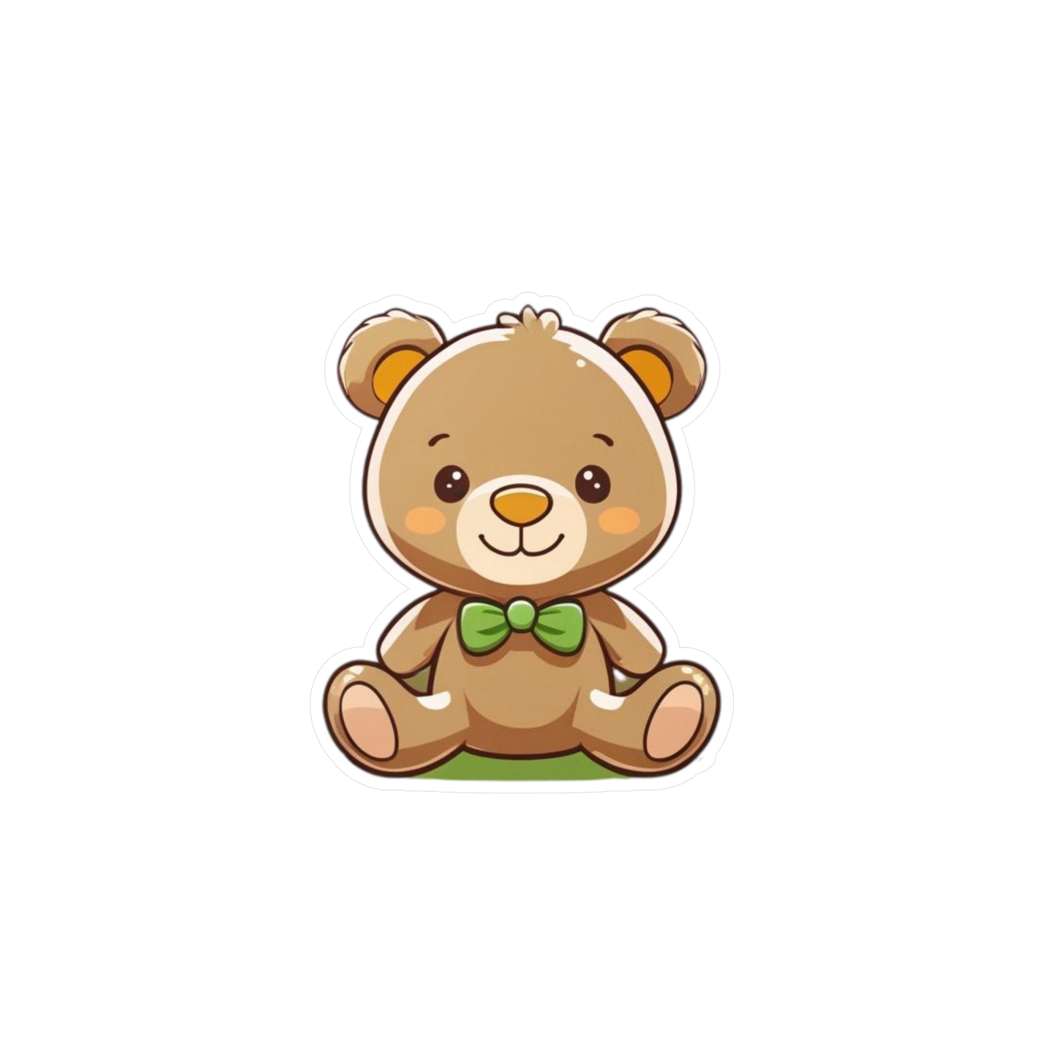 Happy Teddy Vinyl Sticker — Kiss-Cut Decal for Laptops, Water Bottles, & Windows