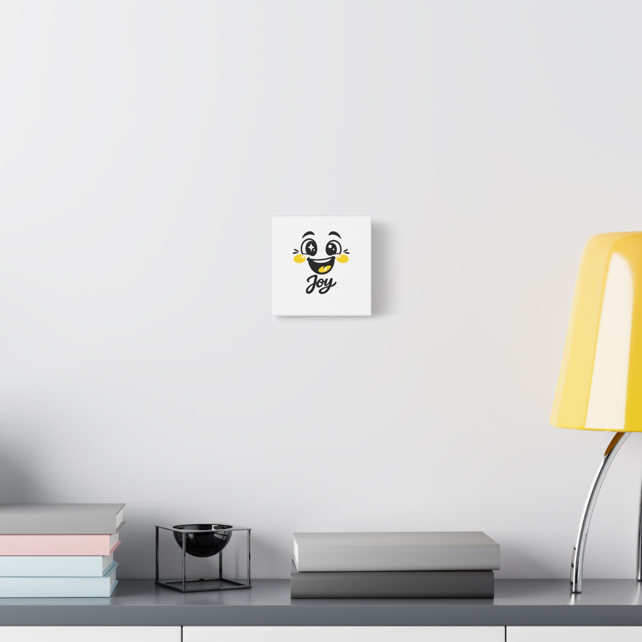 Joy Mood Face Canvas | kawaii minimal, thick outline emoji cartoon