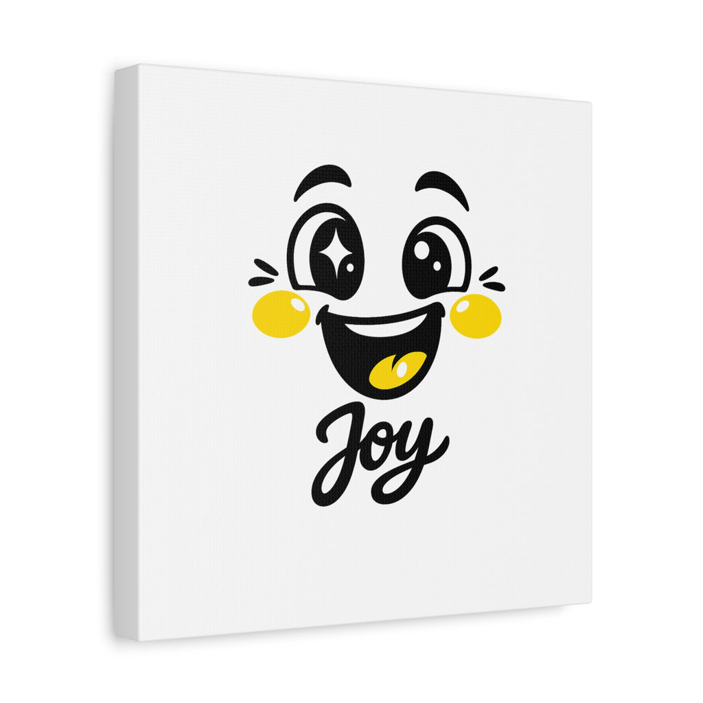 Joy Mood Face Canvas | kawaii minimal, thick outline emoji cartoon