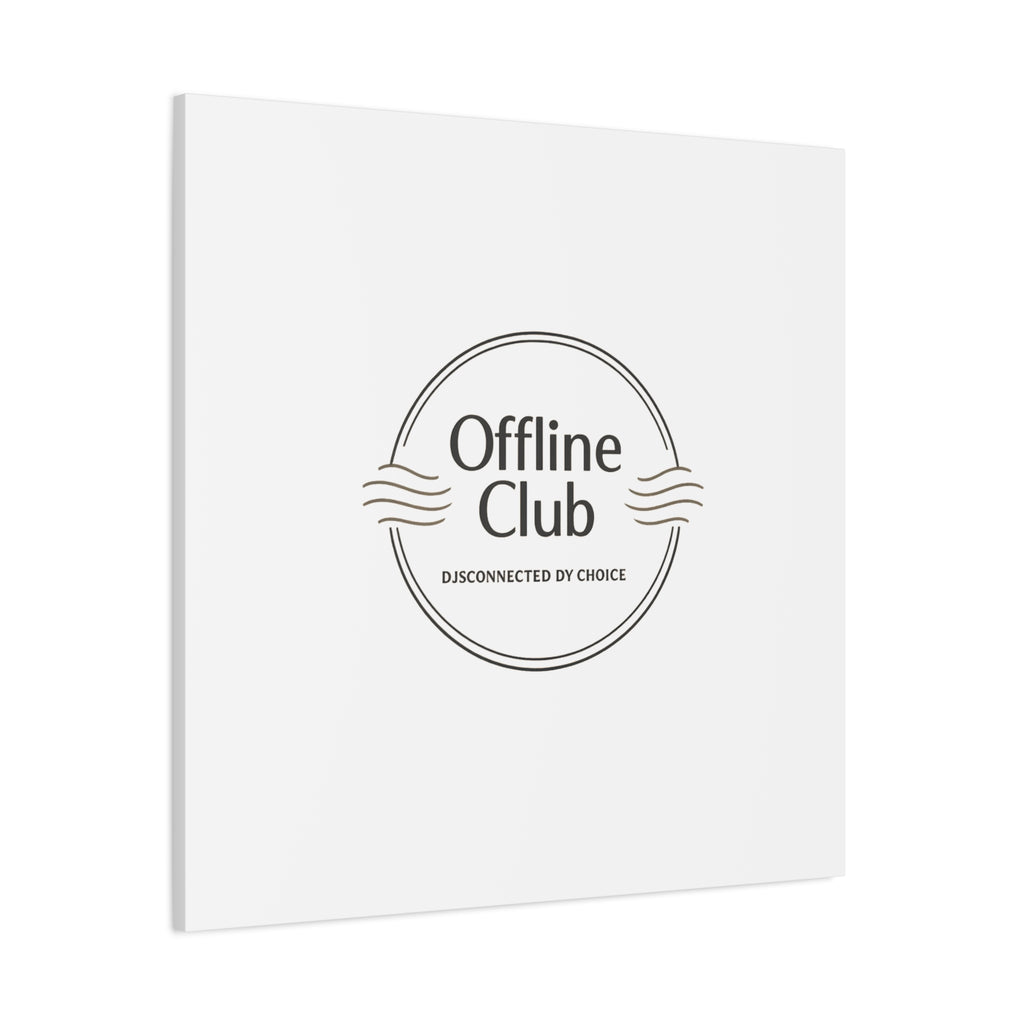 Offline Club Badge Canvas, Digital Detox emblem, log off, no notifications